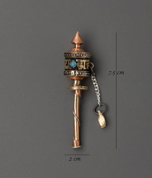 Prayer Wheel Buddhist Mantra Spinner | Mindfulness & Spiritual Focus Buddhist Tool