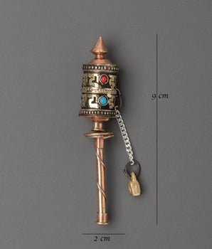 Sacred Brass Prayer Wheel | Tibetan Spinning Wheel with Mantra