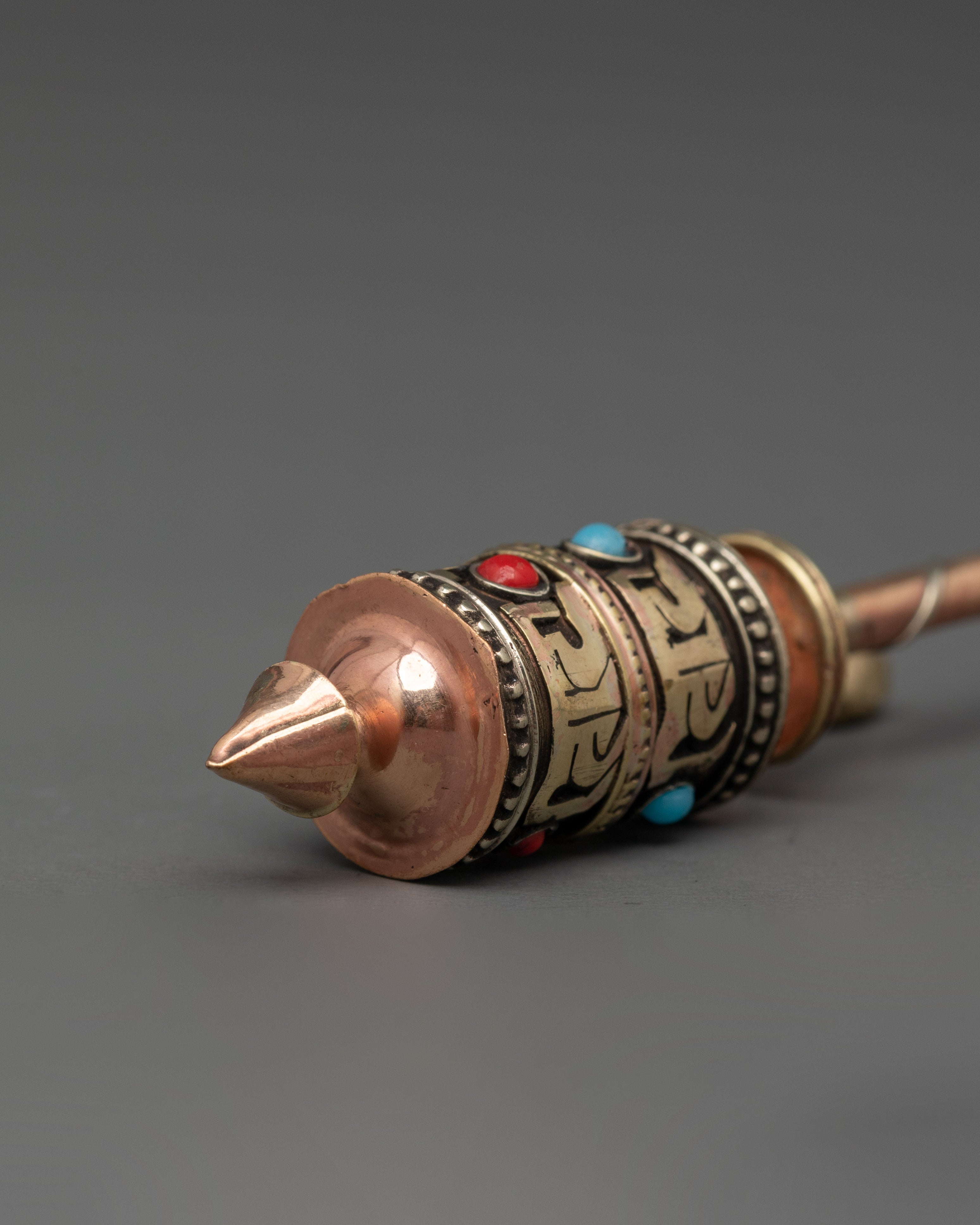Sacred Mantra Engraved Prayer Wheel | Handcrafted Tibetan Spinning Wheel