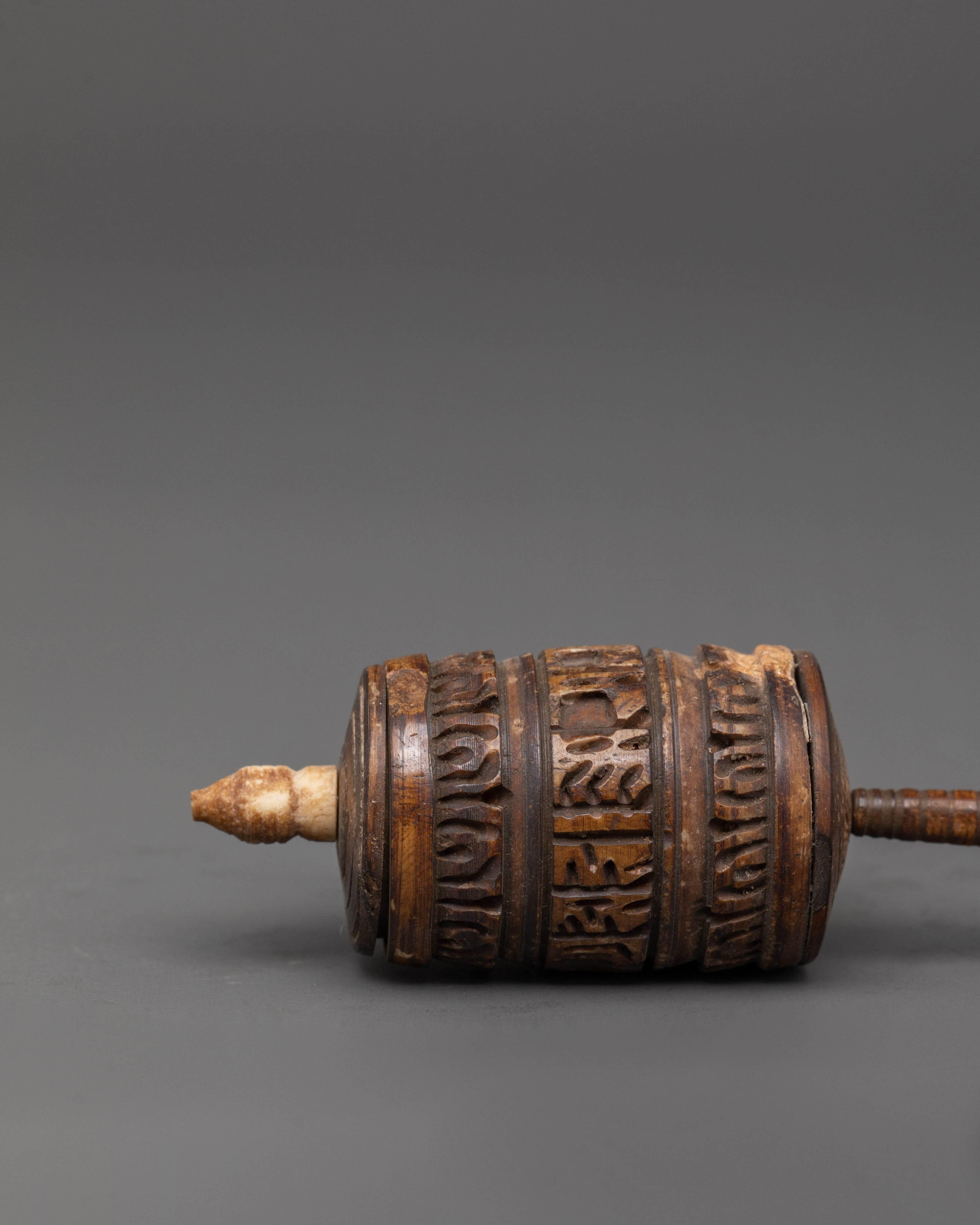 Buffalo Bone Mantra Prayer Wheel | Handcrafted Spinner