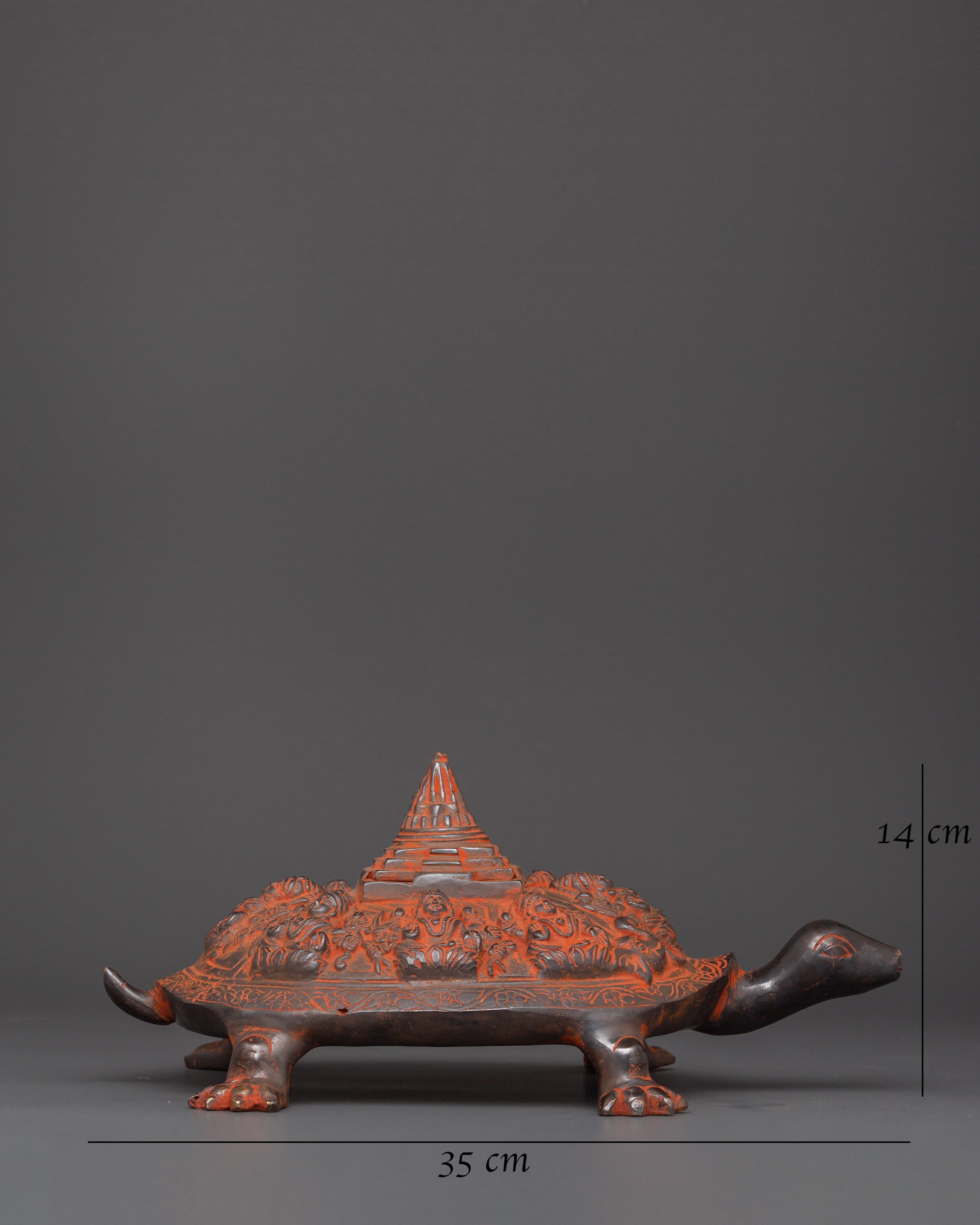 Decorative Oxidized Brass Tortoise | Traditional Turtle Art