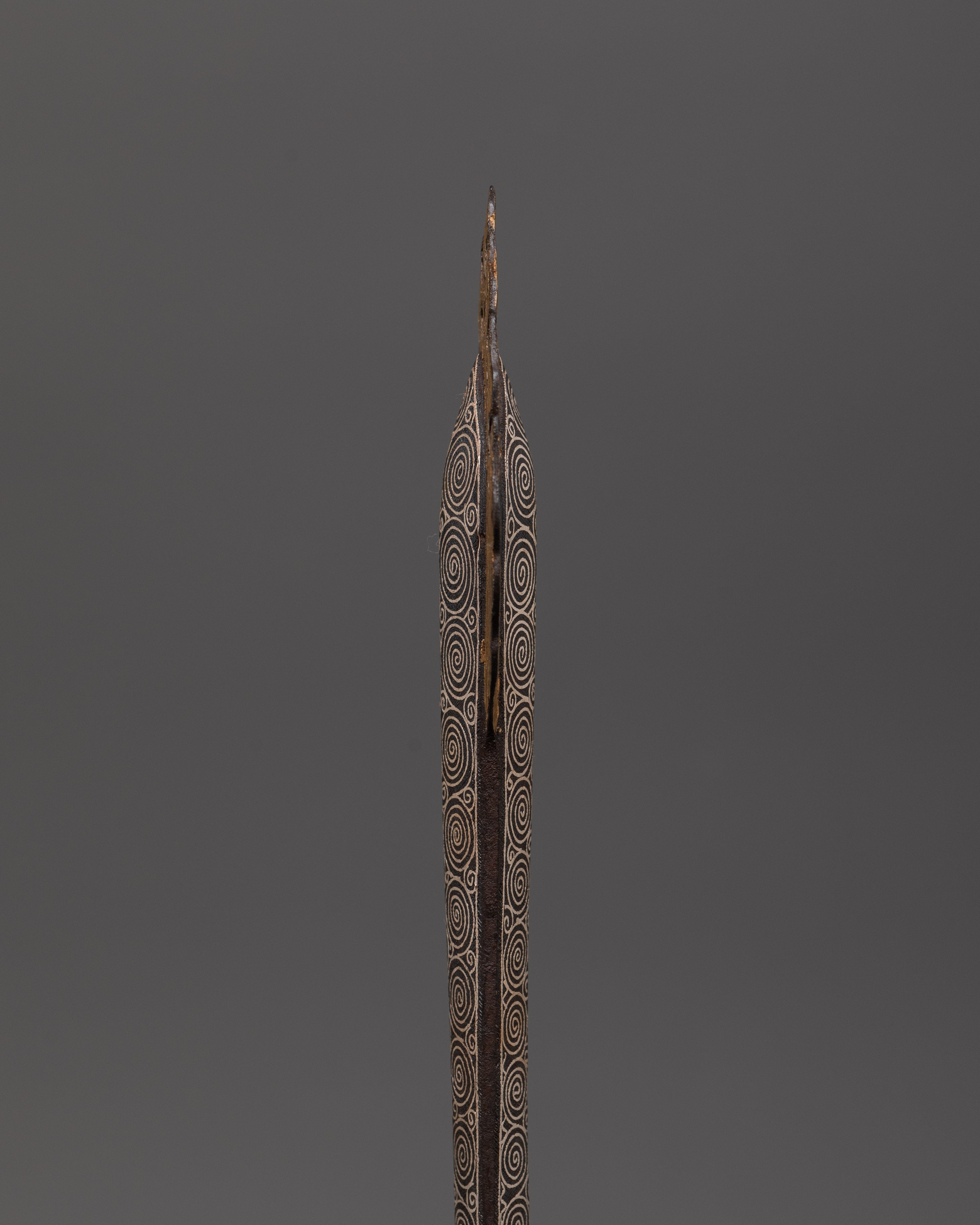 Silver-Plated Ritual Dagger with Stand | Handcrafted Tibetan Sword