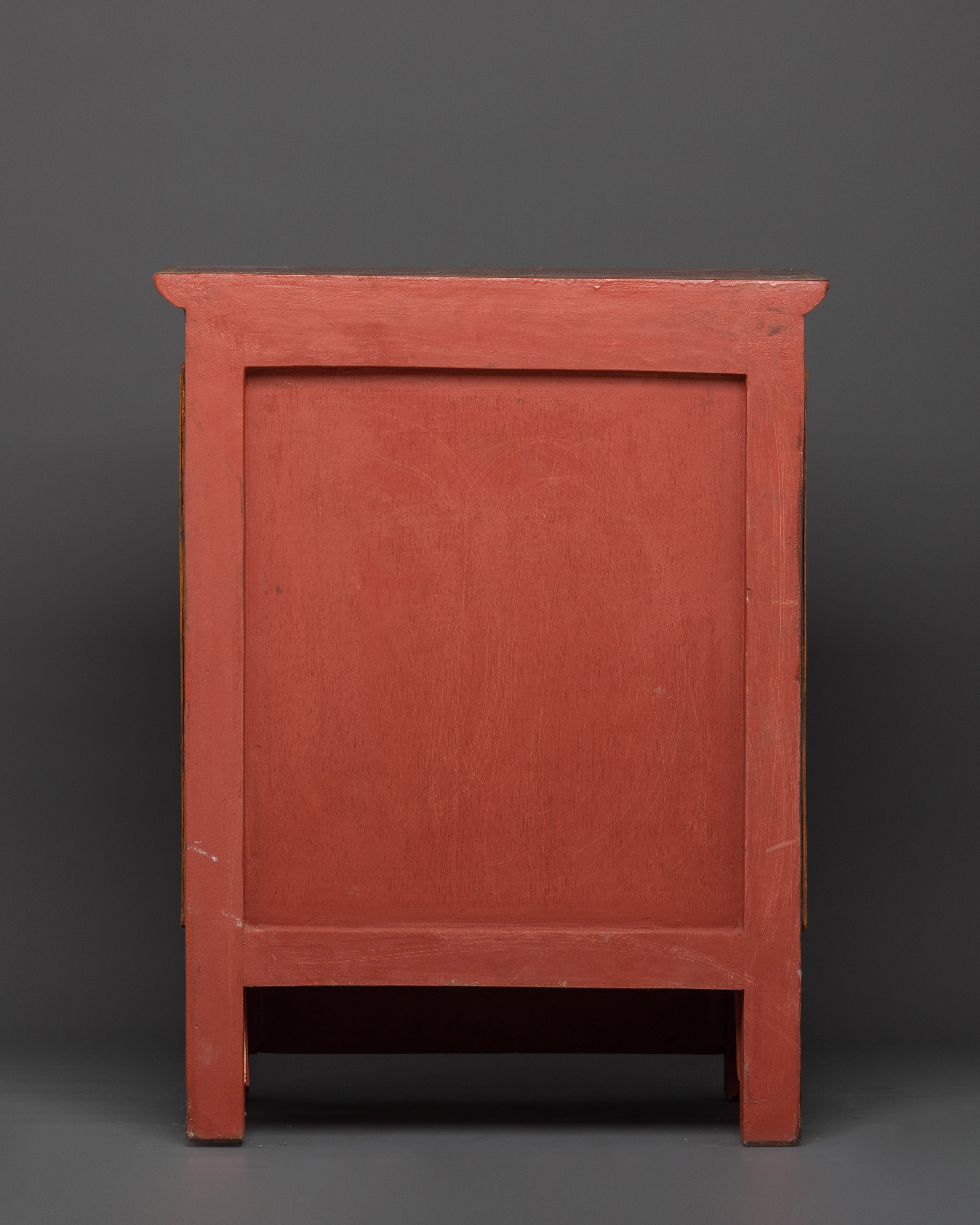 Handcrafted Tibetan Wooden Cabinet | Intricate Handcarving