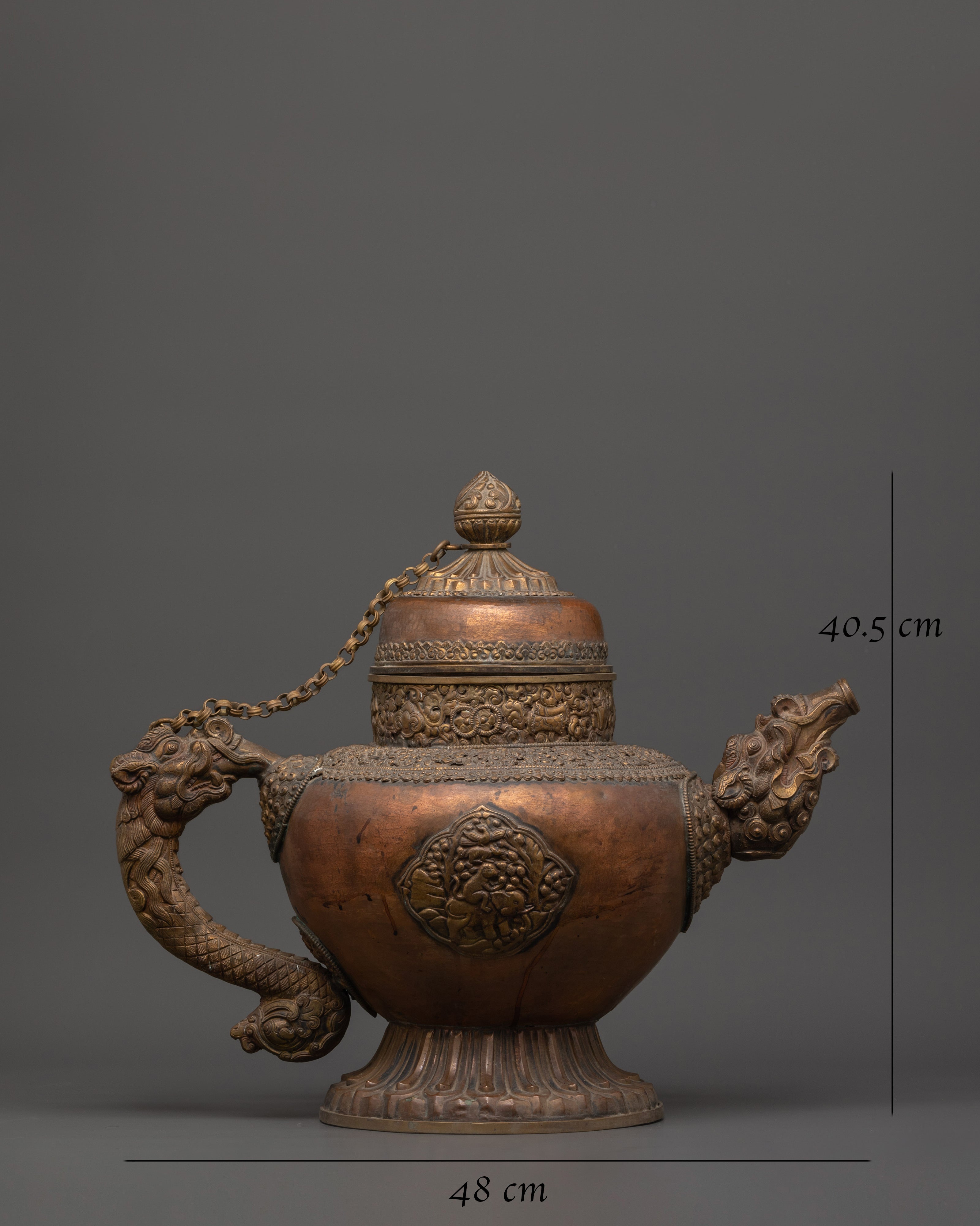 Traditional Decorative Tea Pot | Copper & Brass Artistry