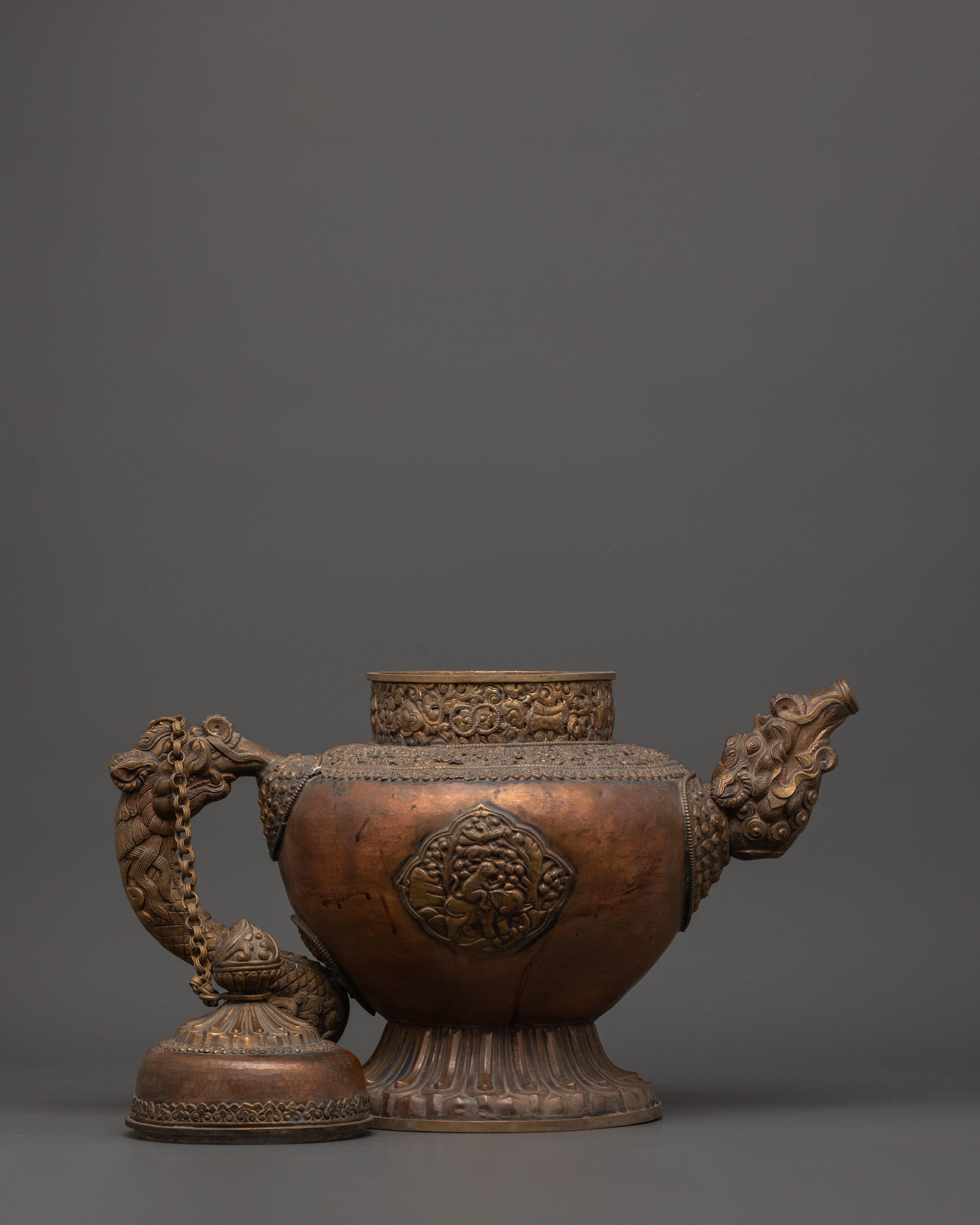 Traditional Decorative Tea Pot | Copper & Brass Artistry