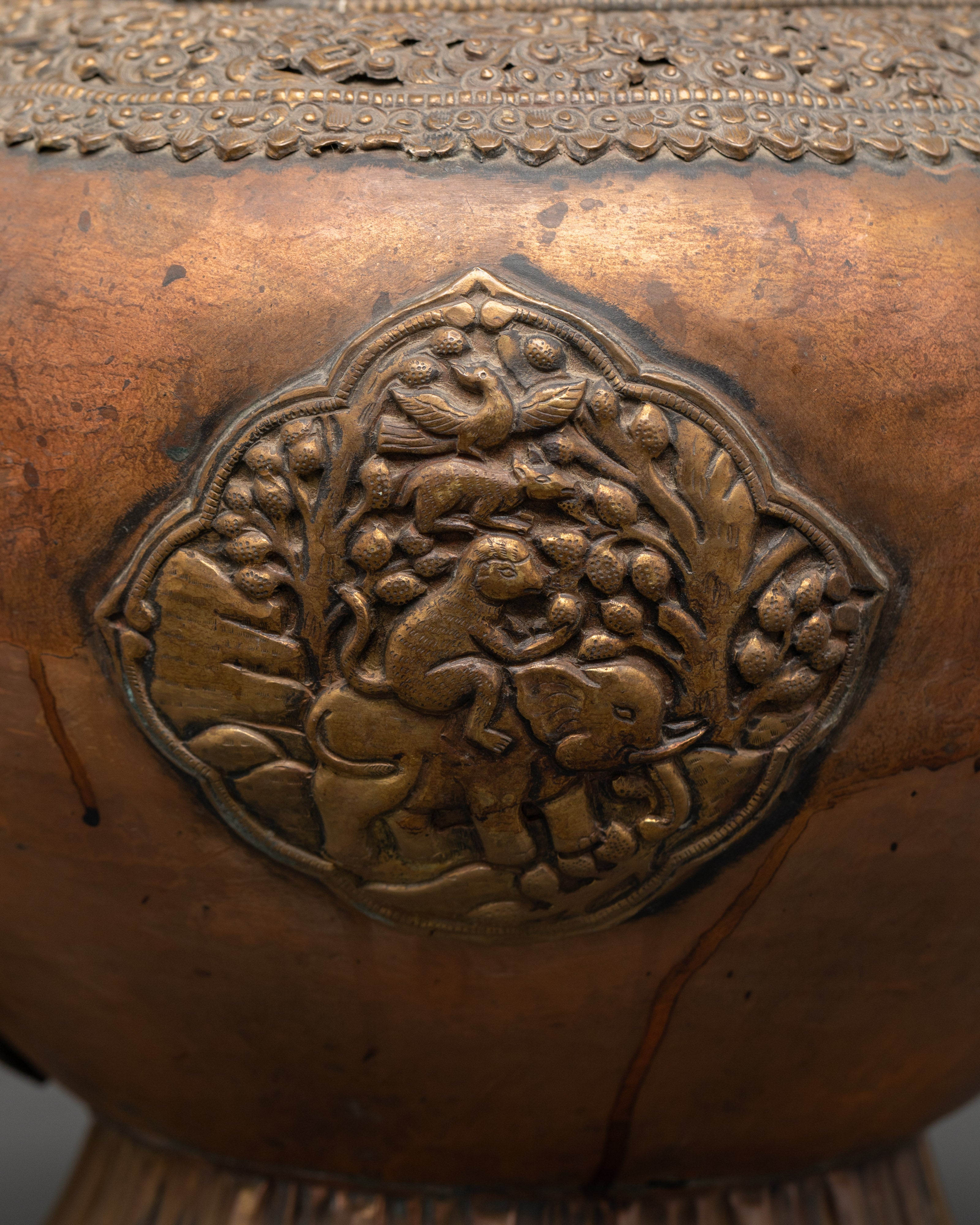Traditional Decorative Tea Pot | Copper & Brass Artistry