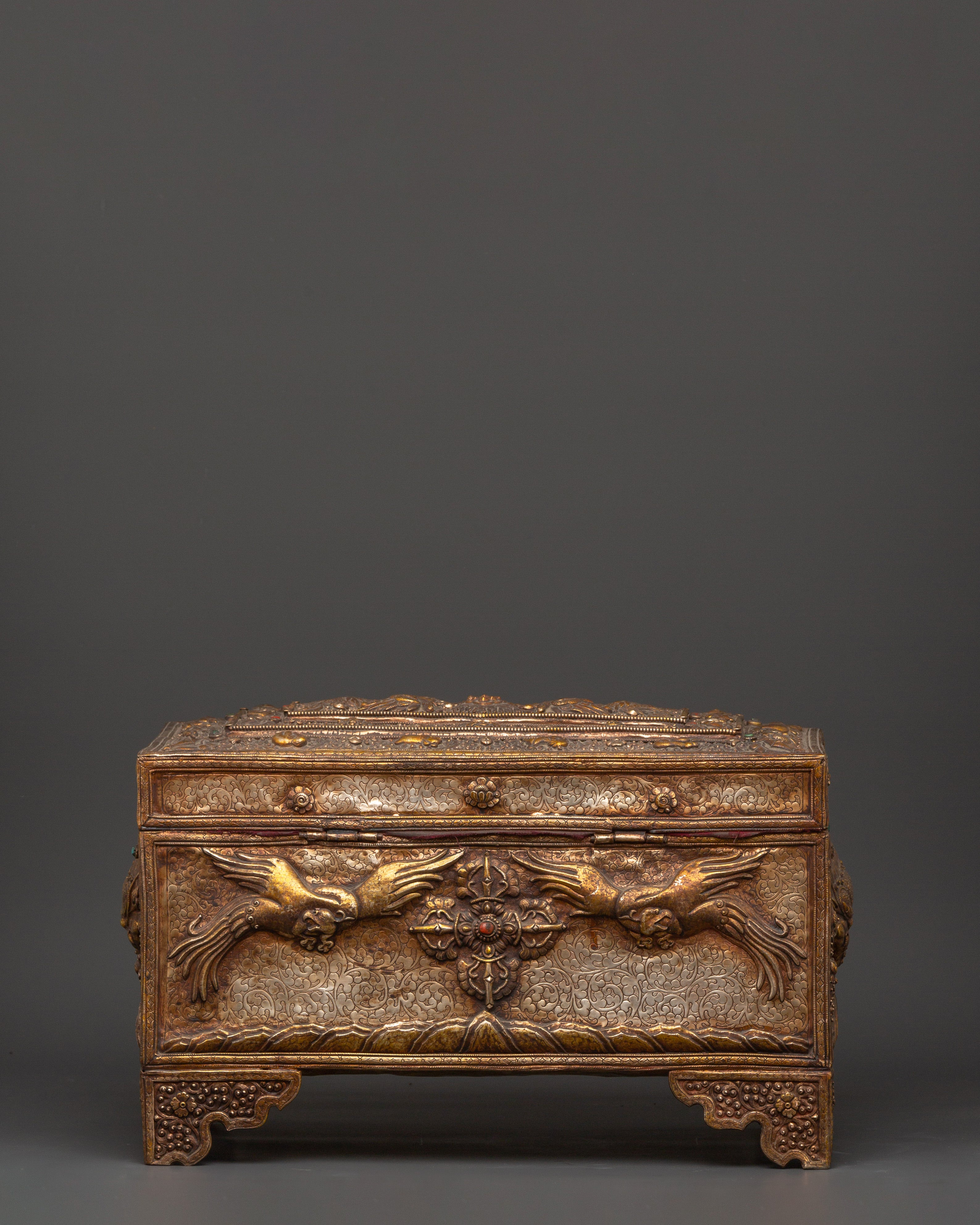 Handcrafted Decorative Storage Box | White Metal Craft with Intricate Motifs