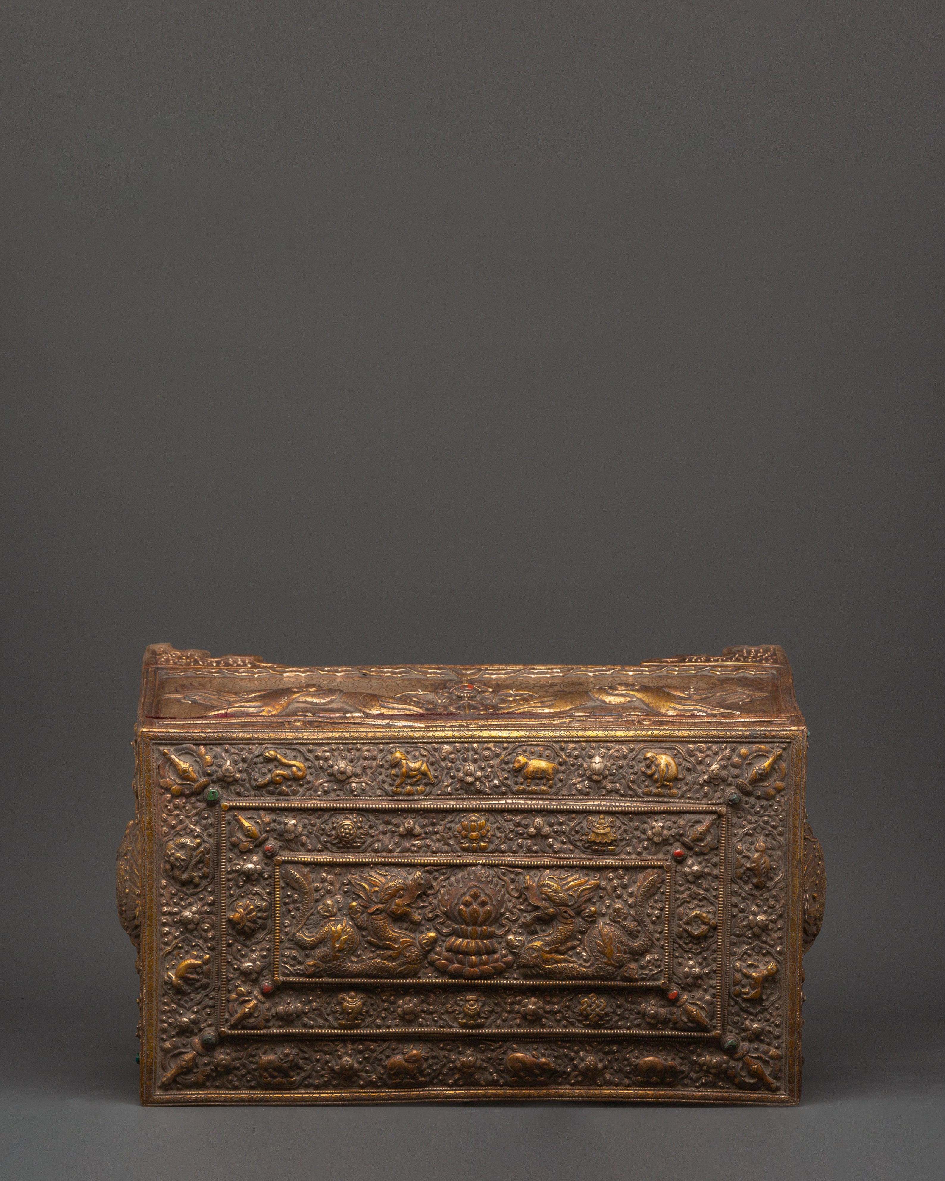 Handcrafted Decorative Storage Box | White Metal Craft with Intricate Motifs