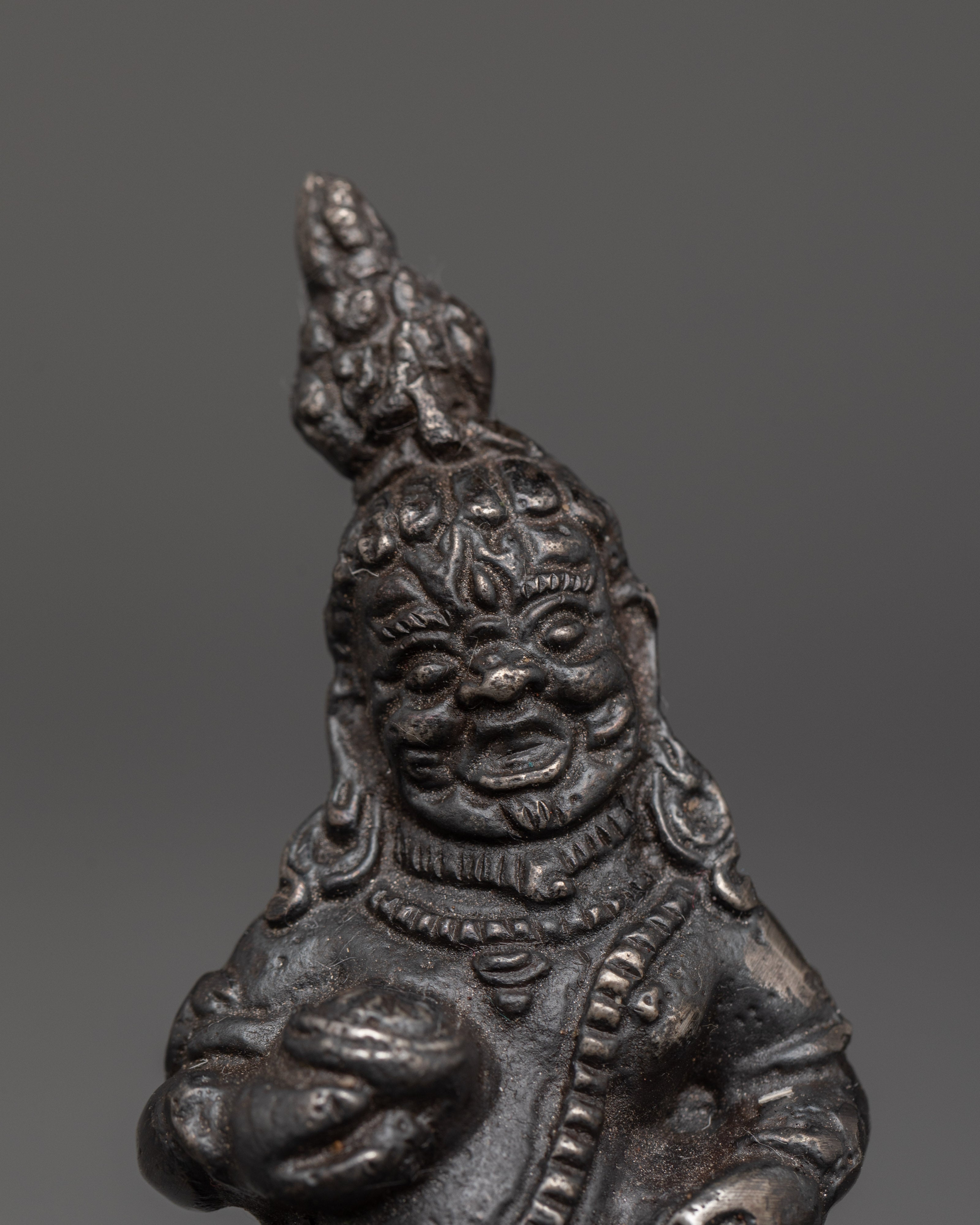 Handmade Figurine of Back Dzambhala | The Wrathful Wealth Deity