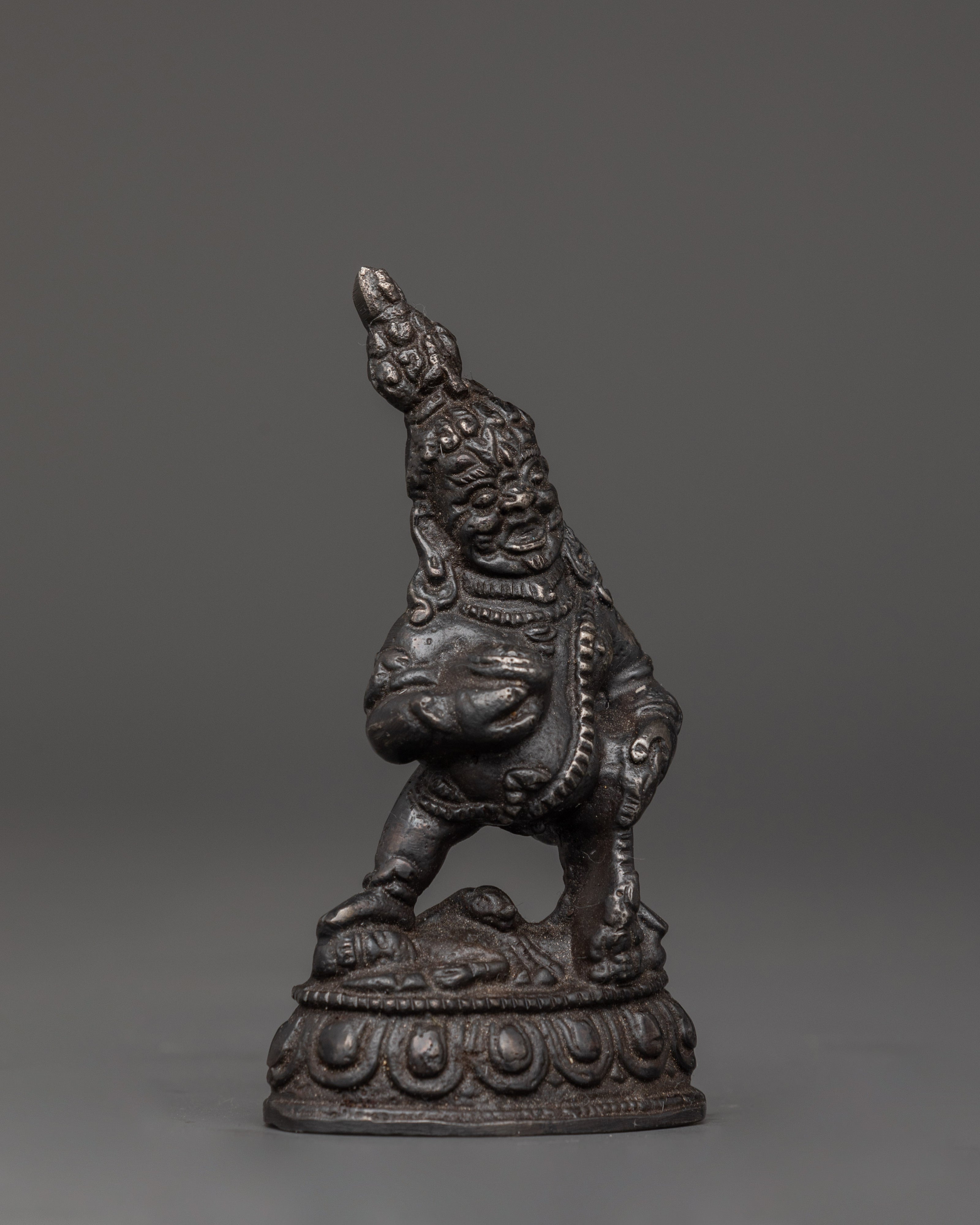 Handmade Figurine of Back Dzambhala | The Wrathful Wealth Deity