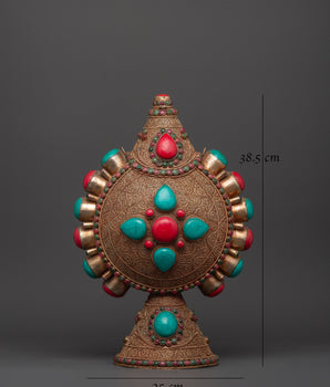 Tibetan Sacred Snuff Bottle | Coral & Turquoise Inlay Ritual Object