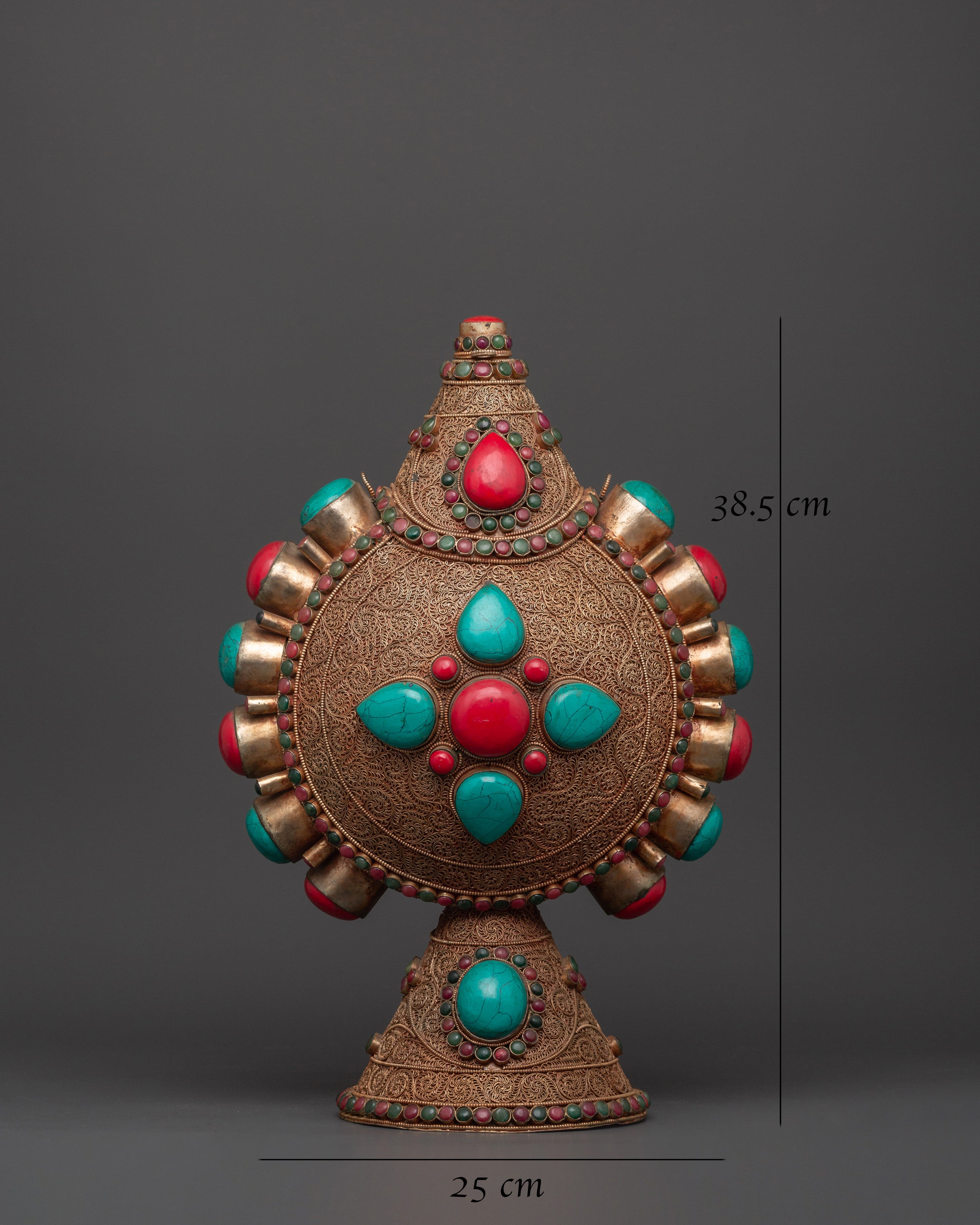 Tibetan Sacred Snuff Bottle | Coral & Turquoise Inlay Ritual Object