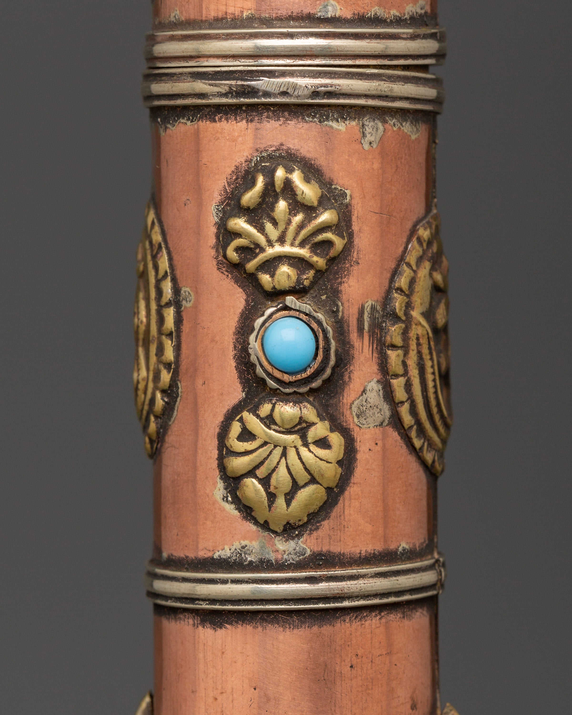 Tibetan Incense Holder with Turquoise | Ritual Burner