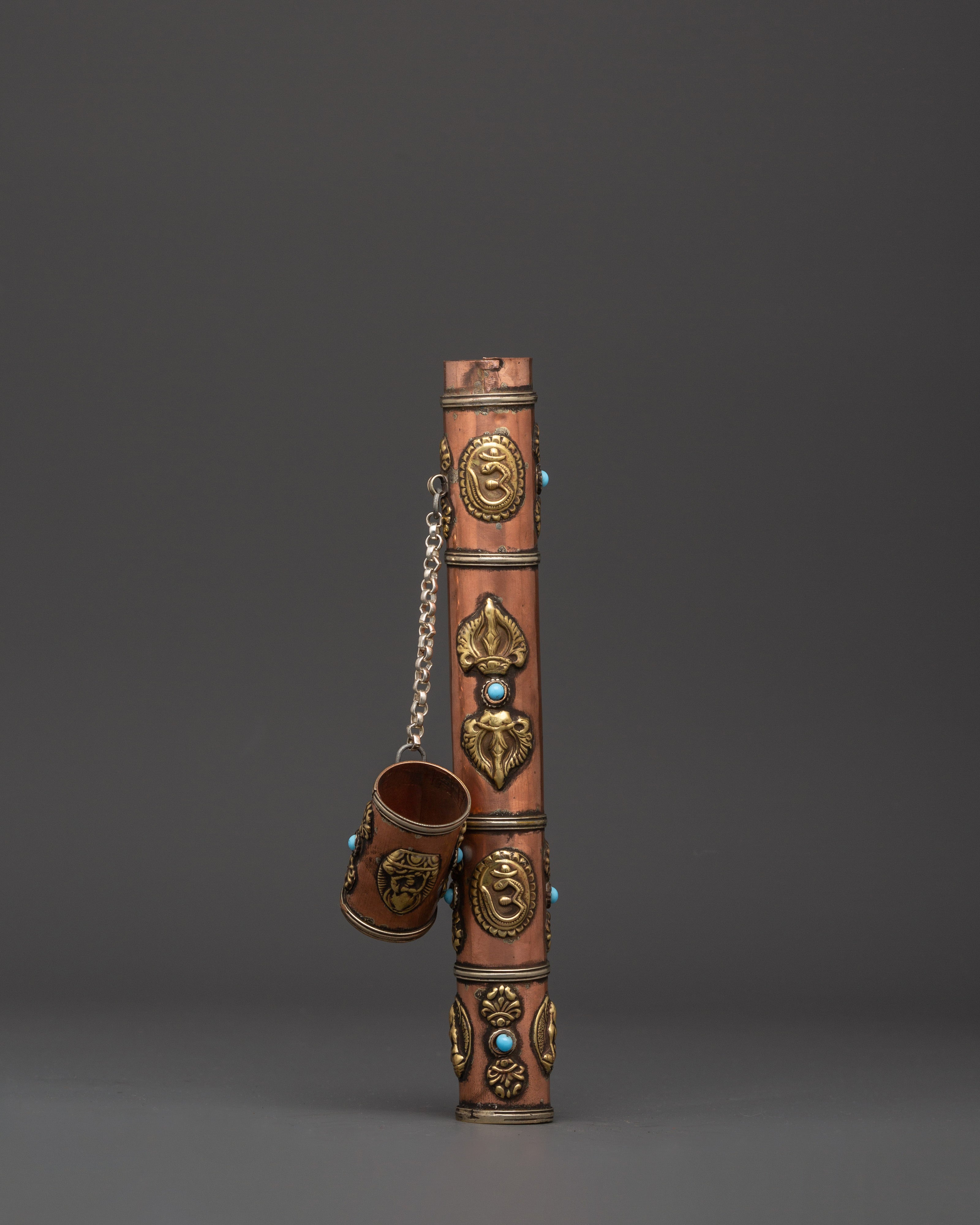 Tibetan Incense Holder with Turquoise | Ritual Burner