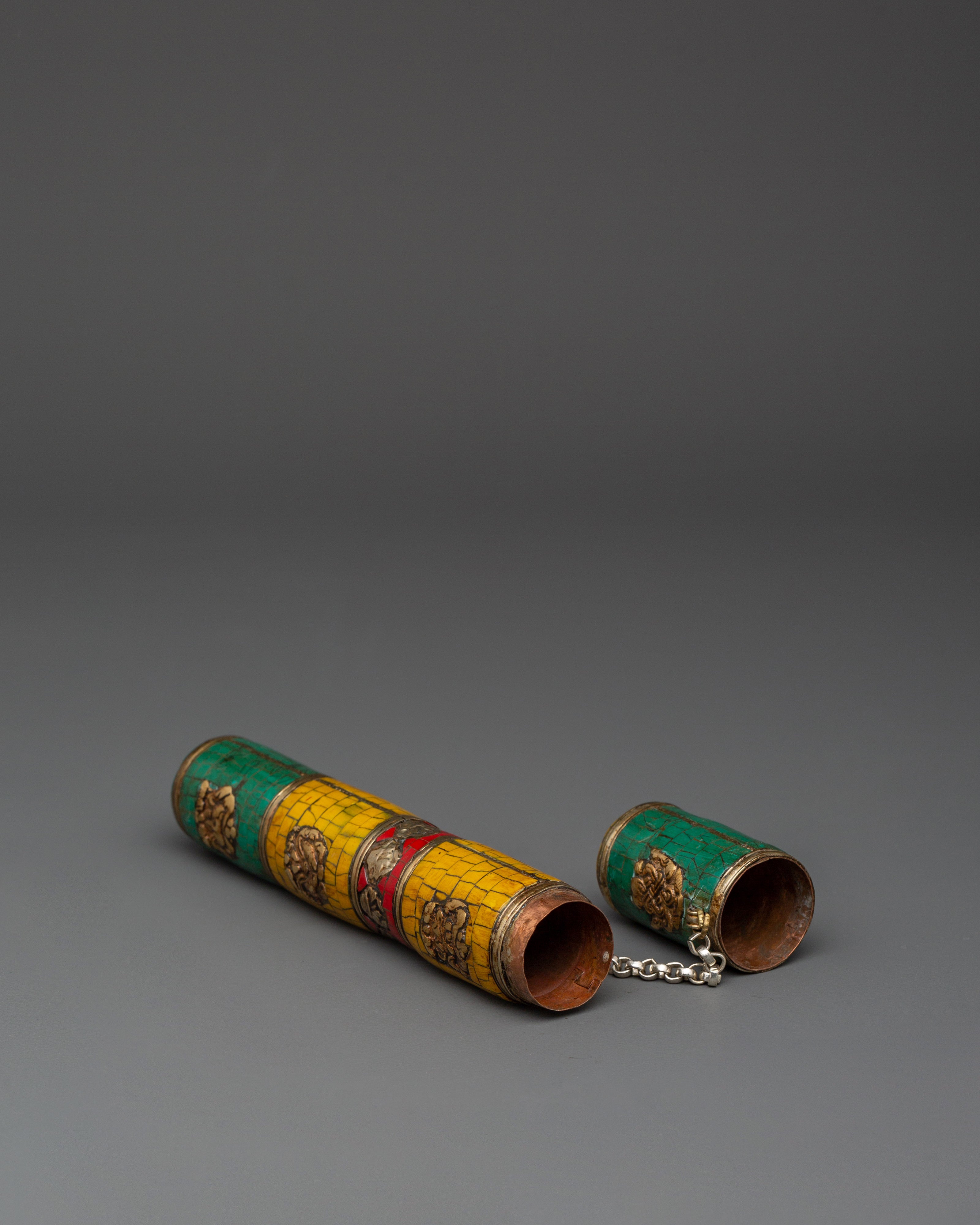 Unique Tibetan Incense Holder | Engraved Auspicious Symbols