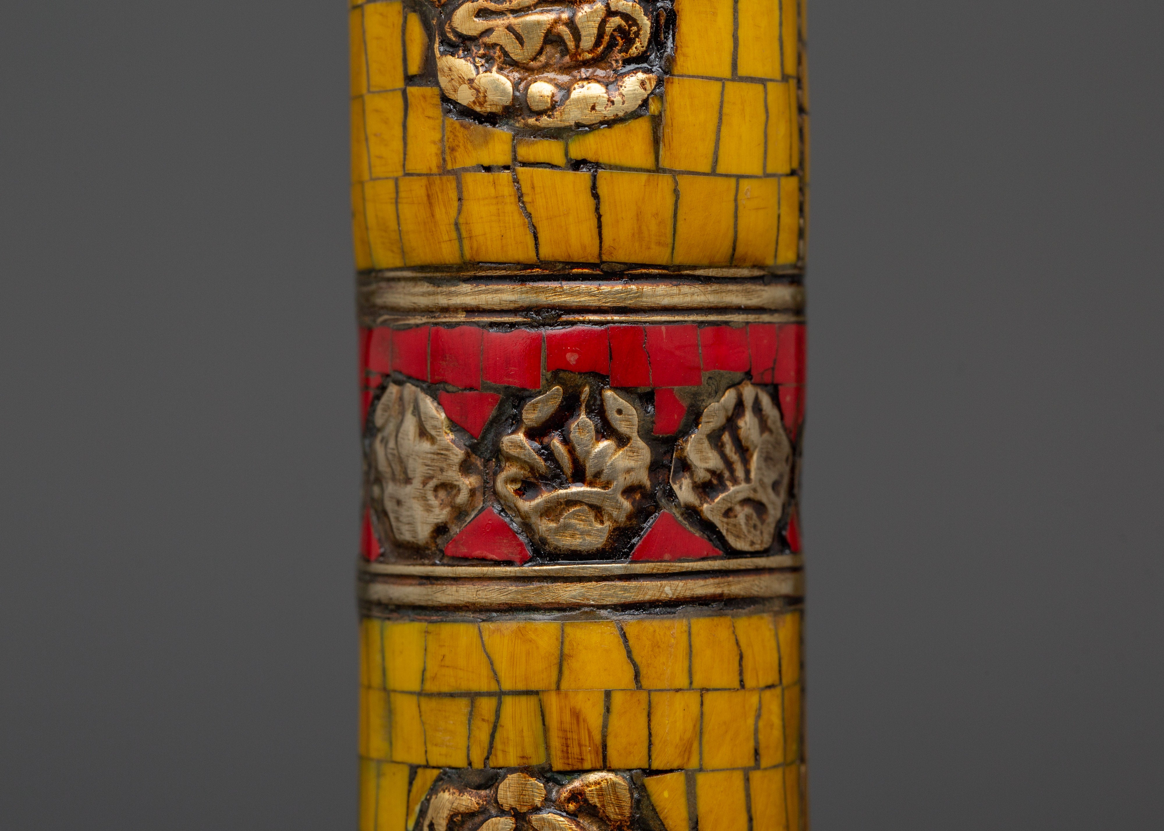 Unique Tibetan Incense Holder | Engraved Auspicious Symbols
