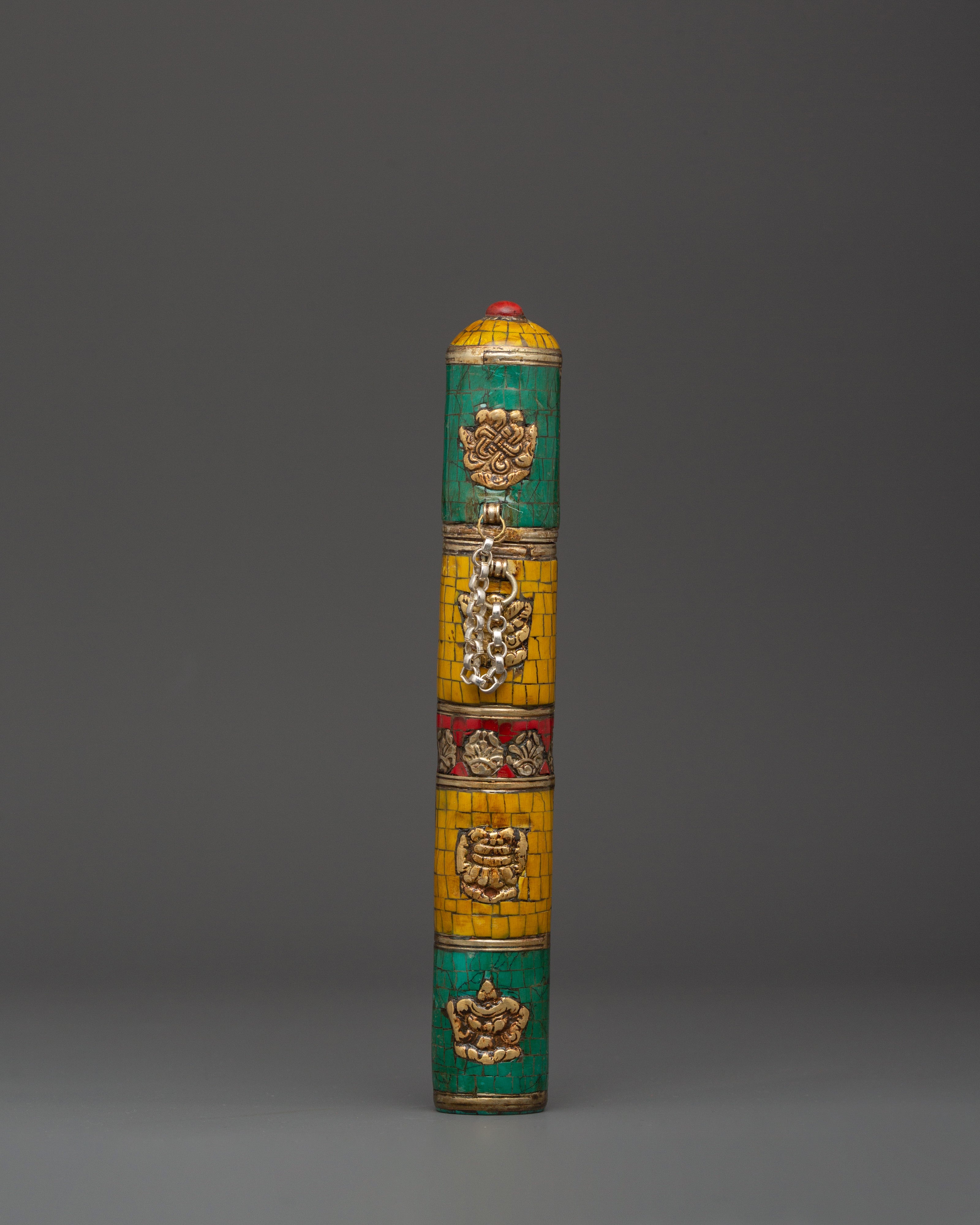 Unique Tibetan Incense Holder | Engraved Auspicious Symbols