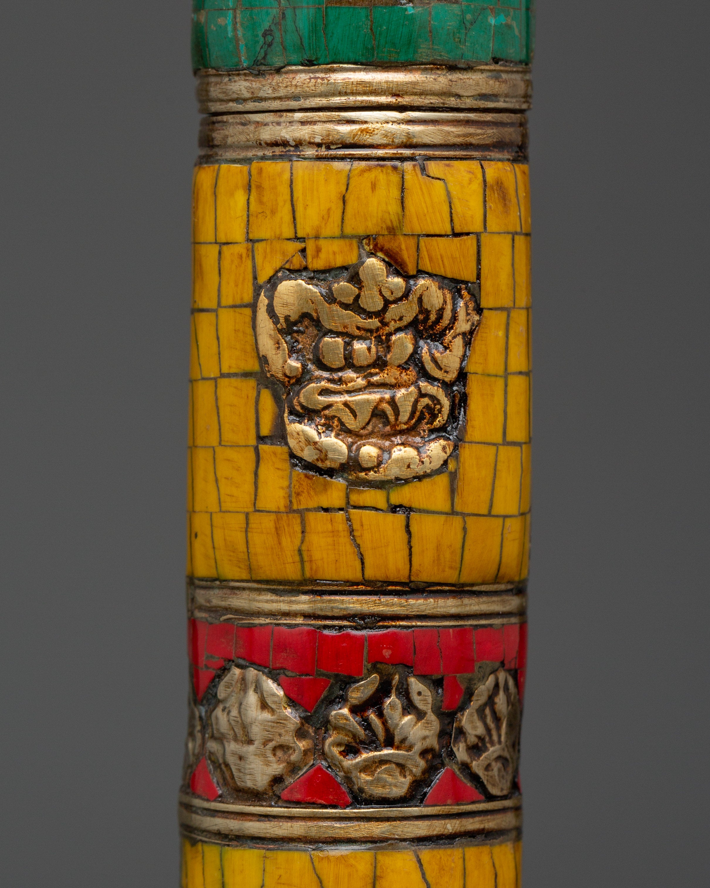 Unique Tibetan Incense Holder | Engraved Auspicious Symbols