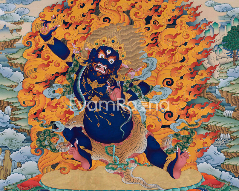 Vajrapani Buddha Giclee Print For Meditation | Traditional Art Of The Holder Of A Thunderbolt