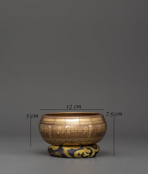 Large Tibetan Singing Bowl | Meditation Sound Bowl with Wooden Striker