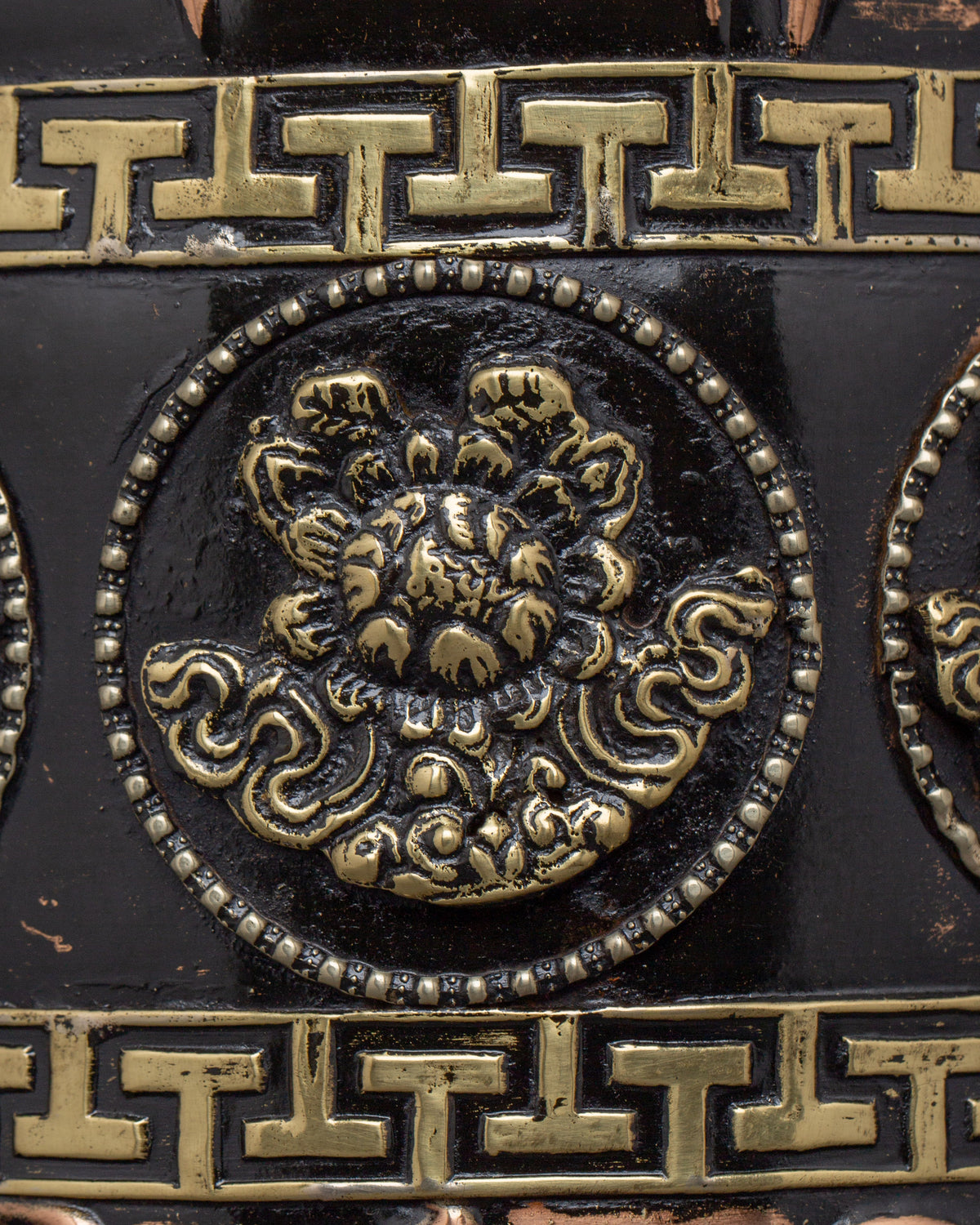 Engraved Copper Tibetan Prayer Wheel | Spiritual Ritual Decor