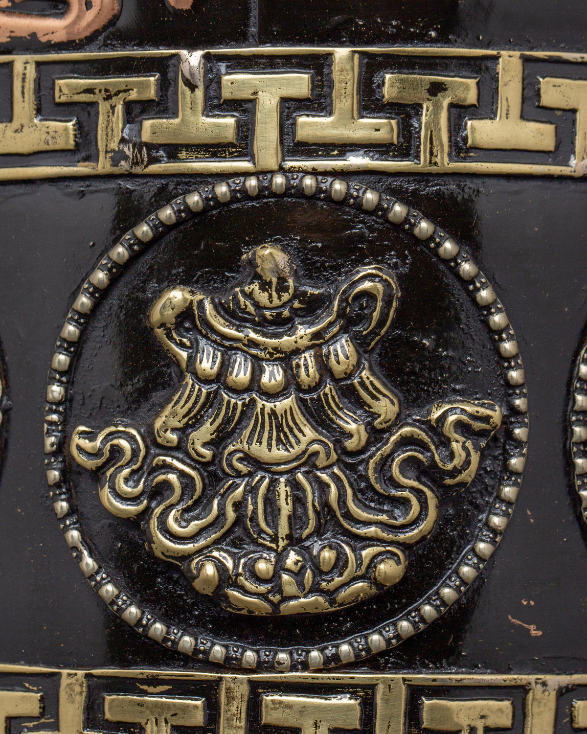 Engraved Copper Tibetan Prayer Wheel | Spiritual Ritual Decor