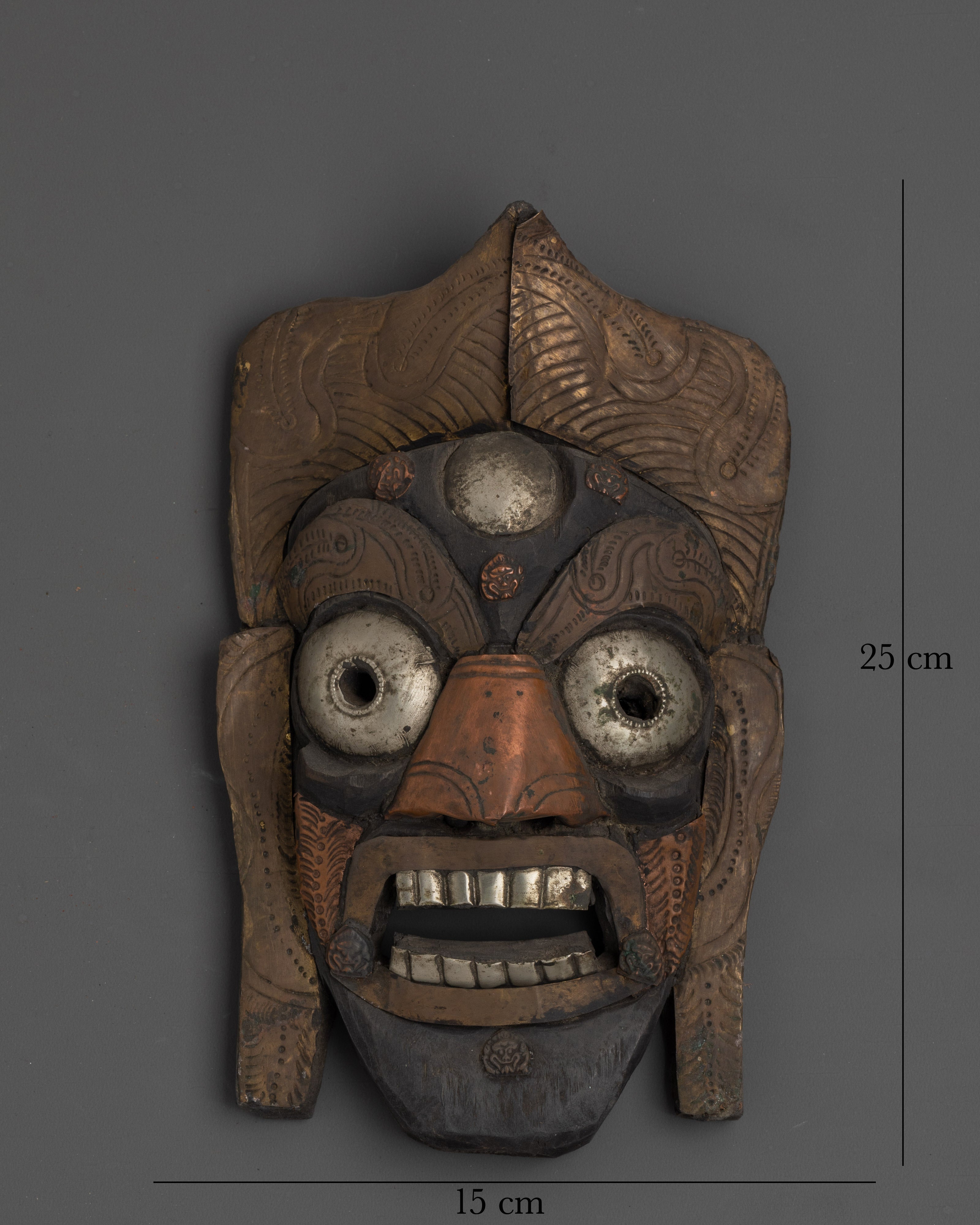 Copper and Brass Wall Hanging Mask | Traditional Ritual Wall Mask