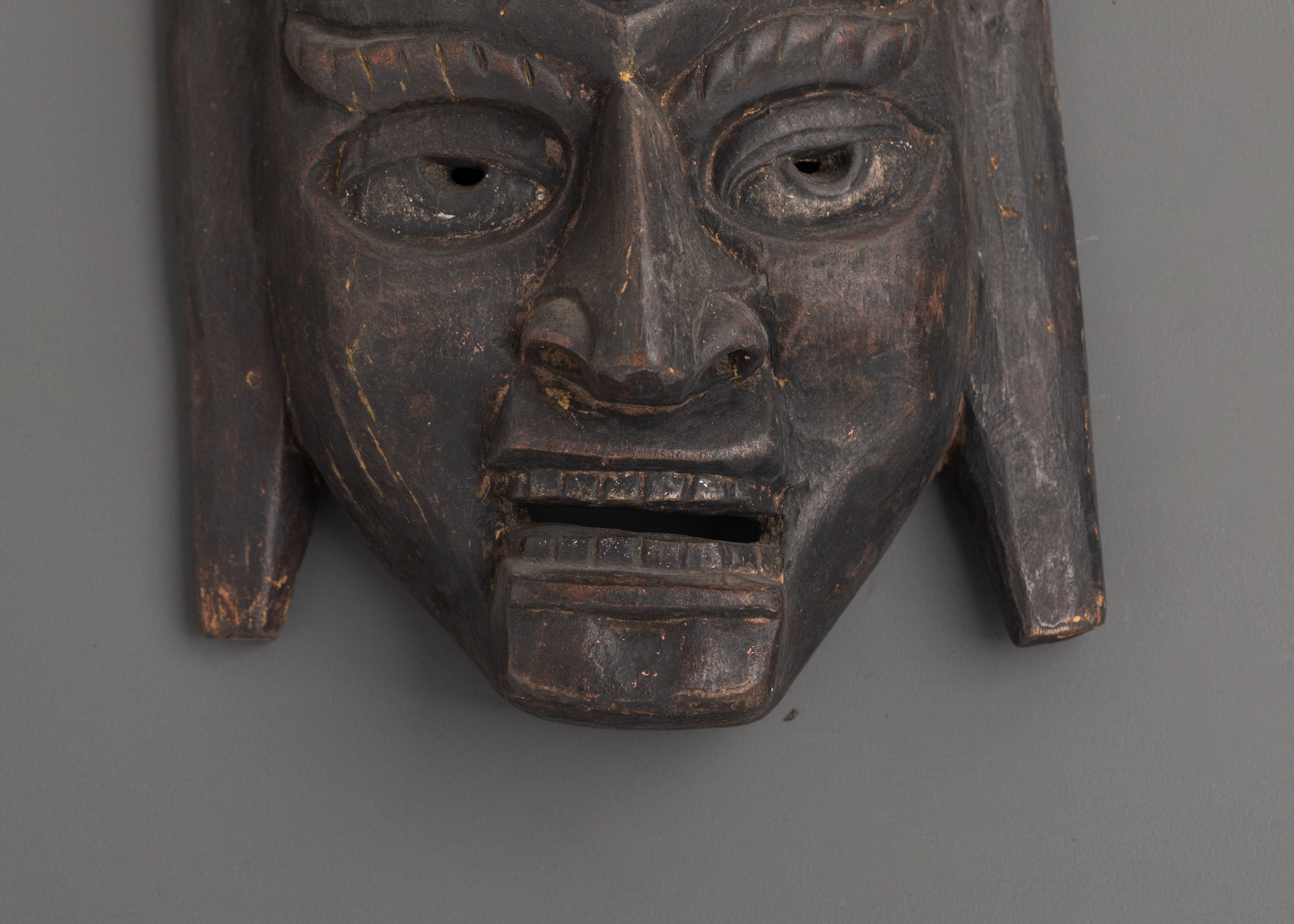 Buddhist Master Mask Wall Hanging | Hand-Carved Himalayan Buddhist Wall Decor