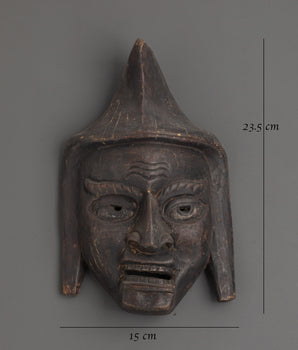 Buddhist Master Mask Wall Hanging | Hand-Carved Himalayan Buddhist Wall Decor