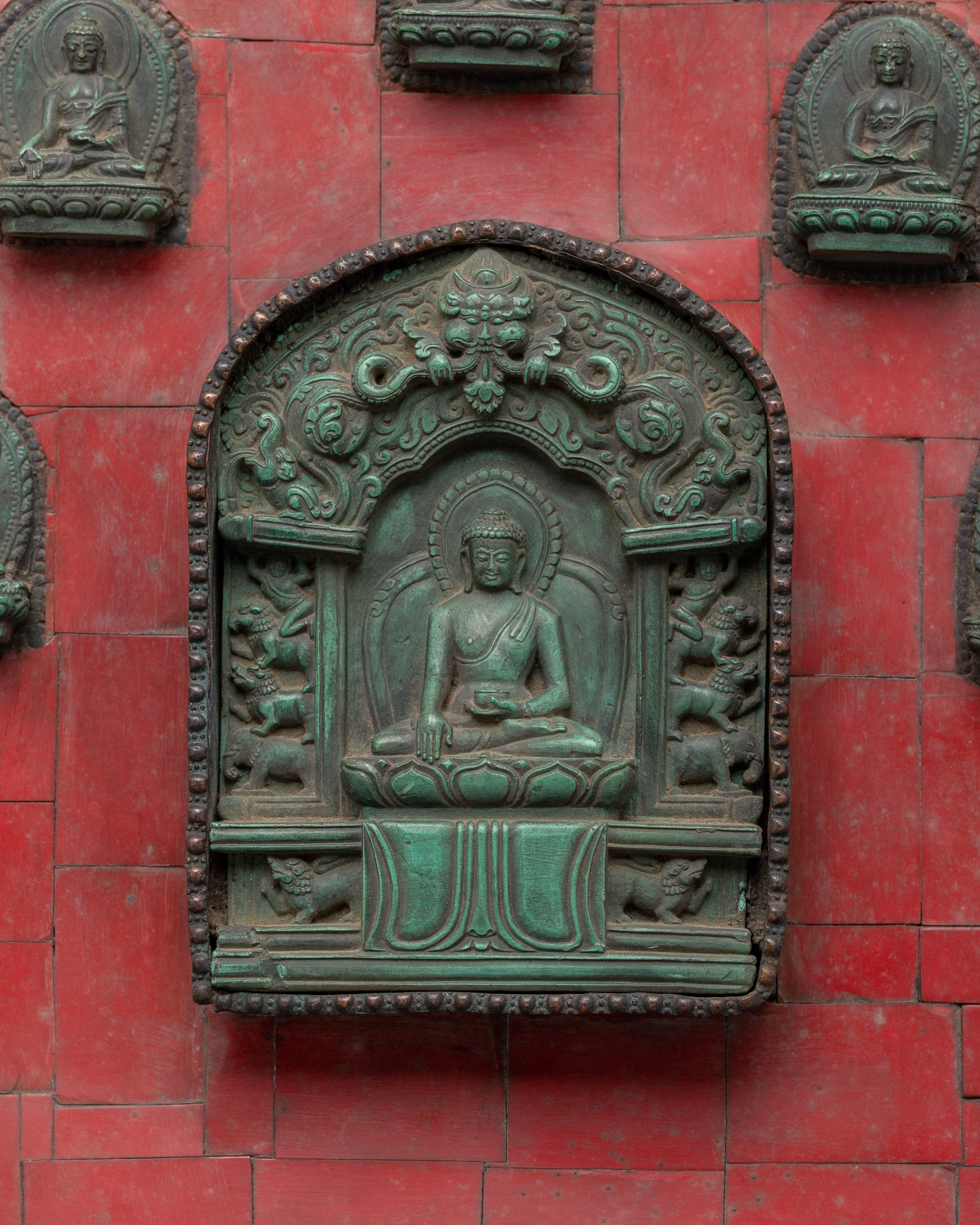 Buddhist Wall Hanging | Copper Buddha Panel