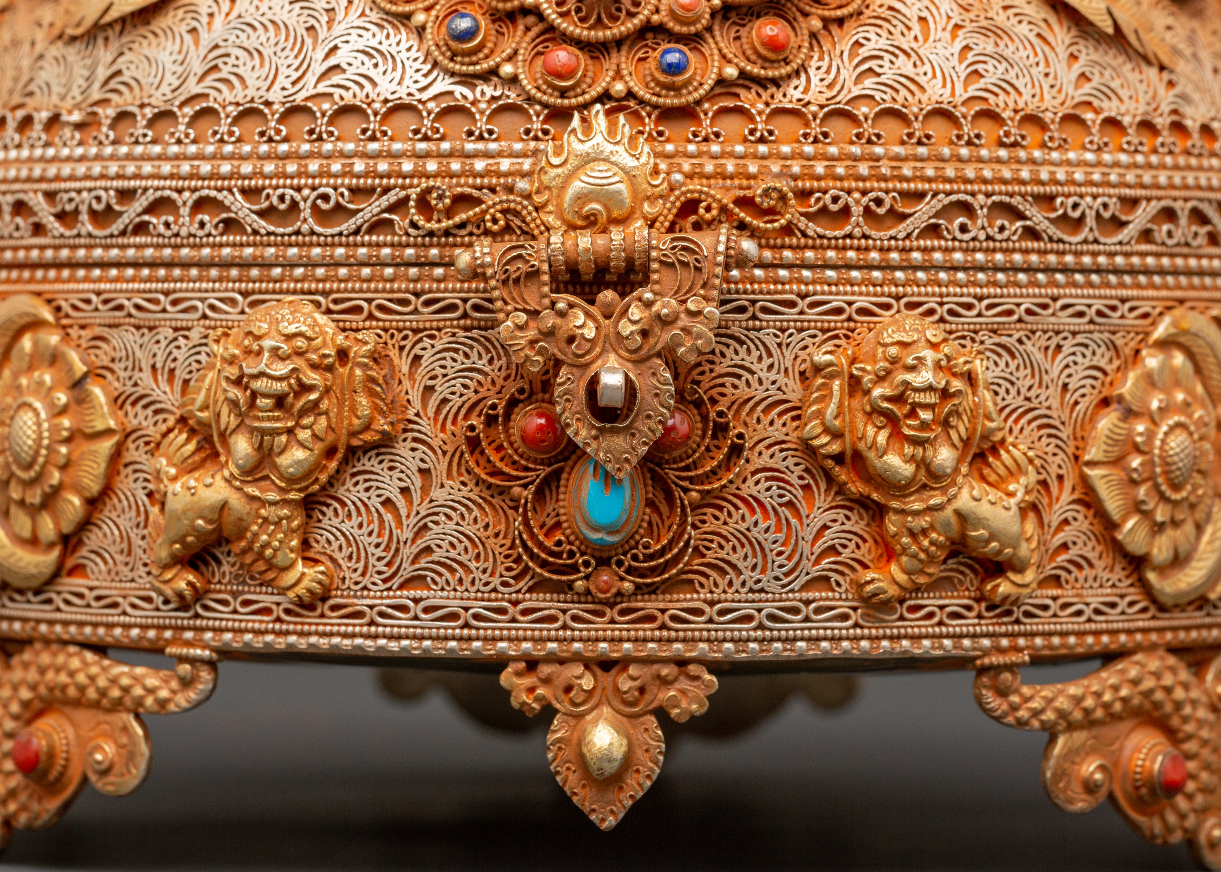 Sacred Copper and Gold-Plated Treasure Chest | Handcrafted Box