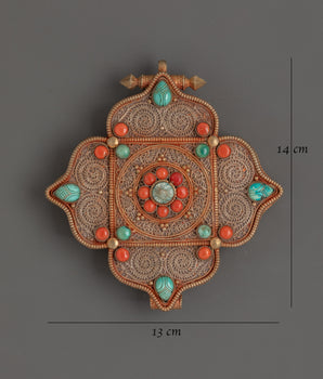 Spiritual Buddhist Filigree Ghau Box Locket | Tibetan Sacred Amulet