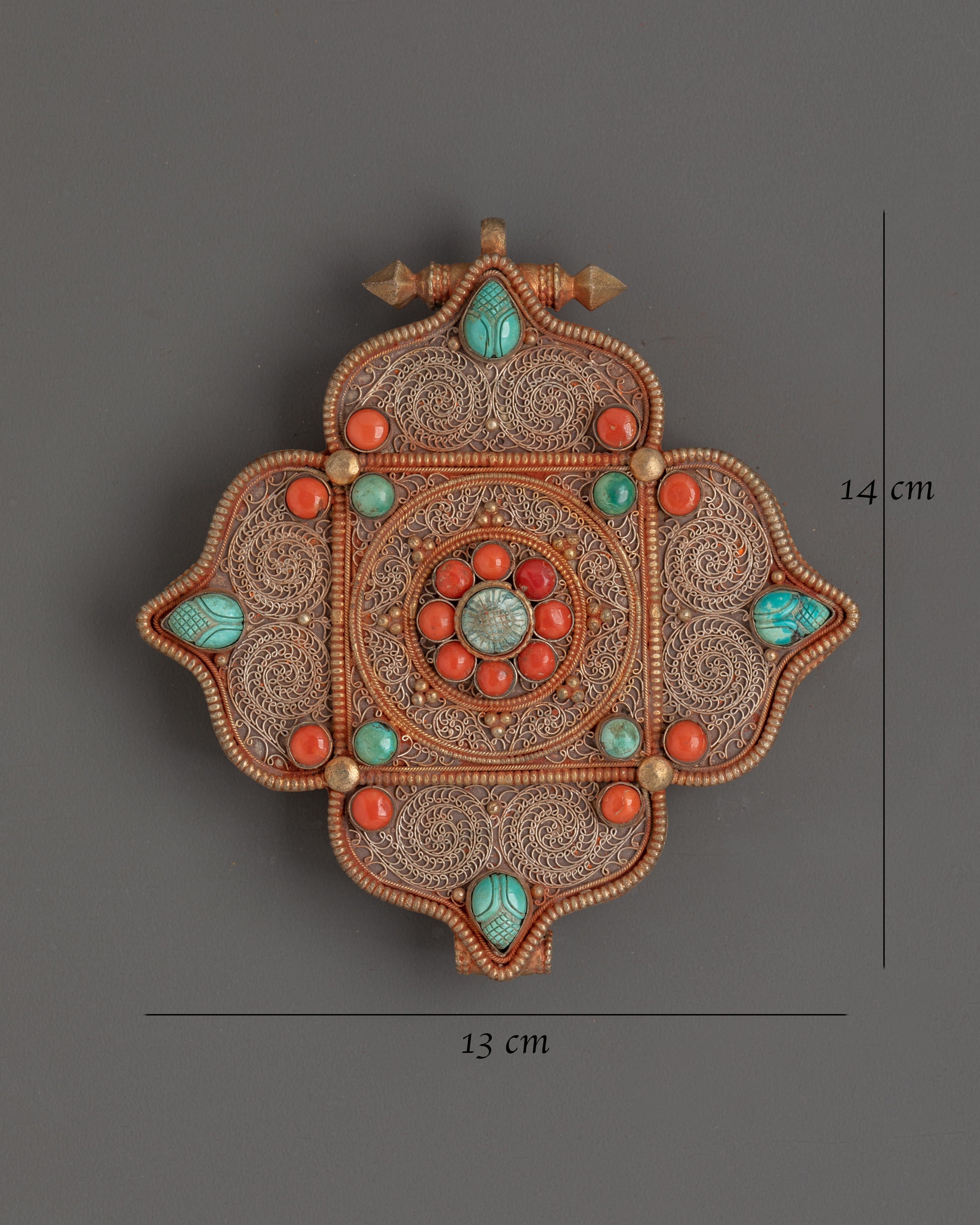 Spiritual Buddhist Filigree Ghau Box Locket | Tibetan Sacred Amulet