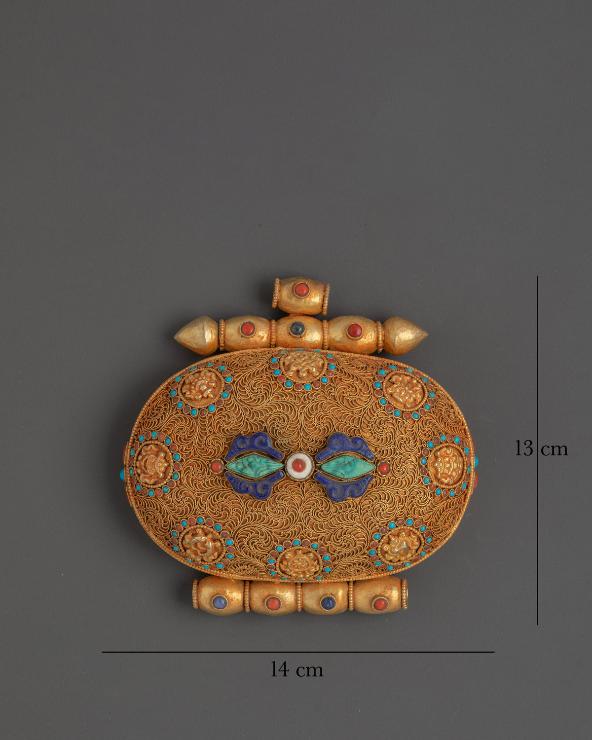 Tibetan Prayer Ghau Locket | Traditional Buddhist Devotional Box