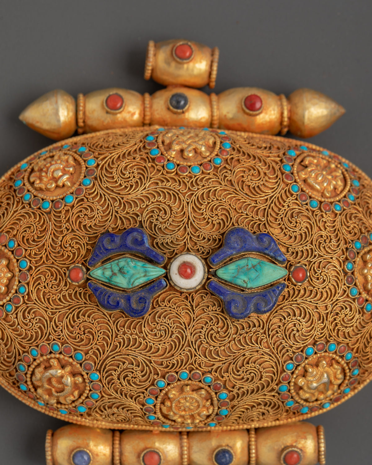 Tibetan Prayer Ghau Locket | Traditional Buddhist Devotional Box