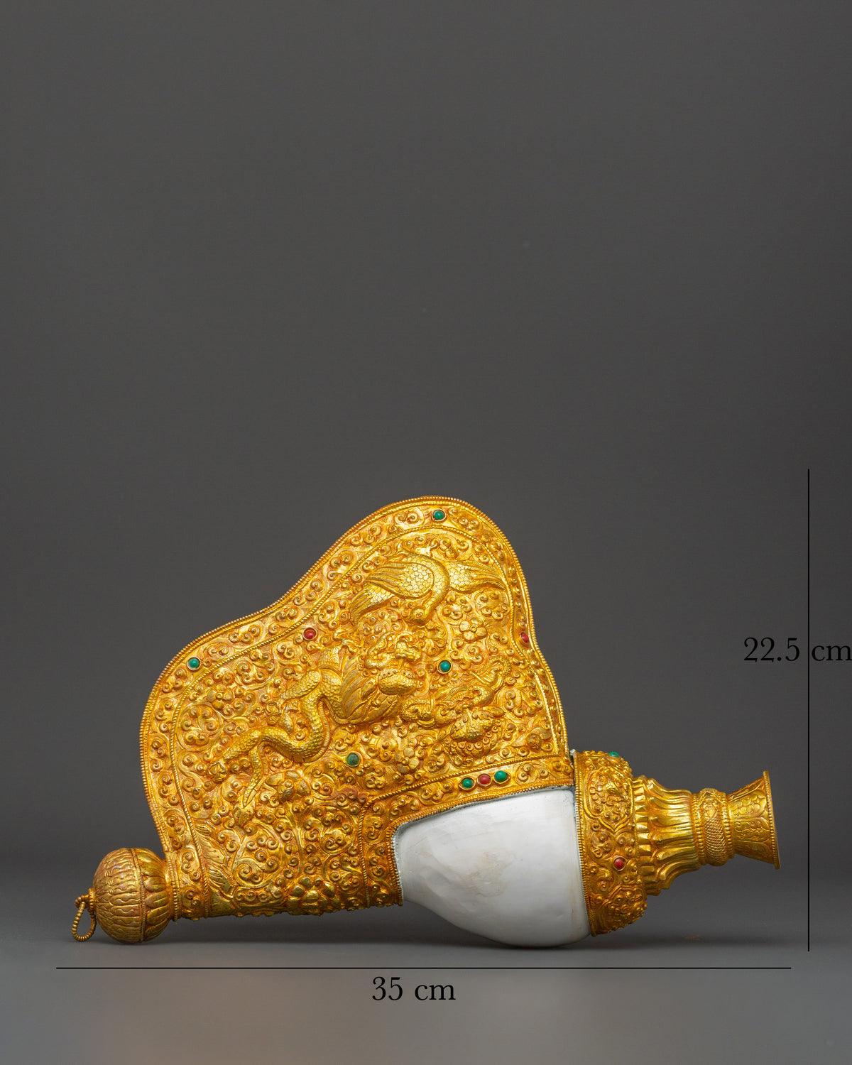 Buddhist Ceremonial Conch | Traditional Tibetan Ritual Shell