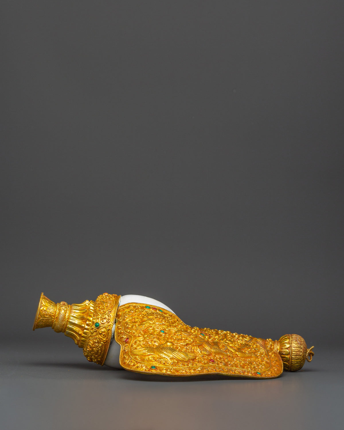 Buddhist Ceremonial Conch | Traditional Tibetan Ritual Shell