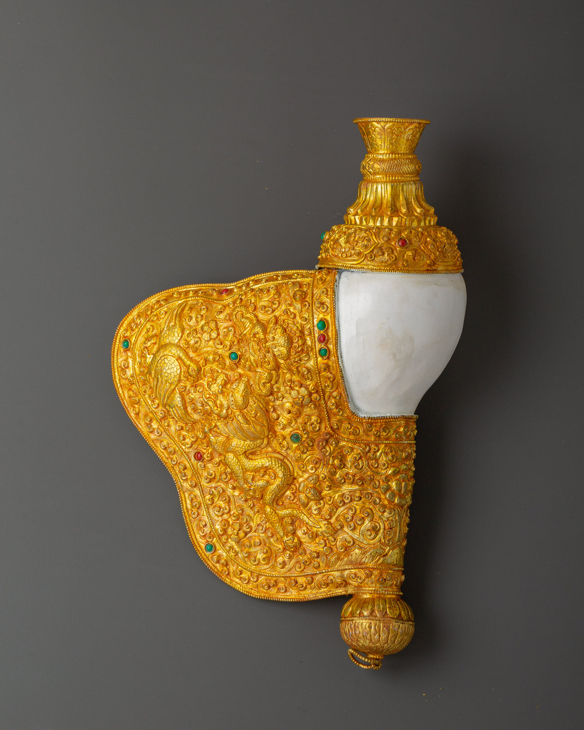 Buddhist Ceremonial Conch | Traditional Tibetan Ritual Shell