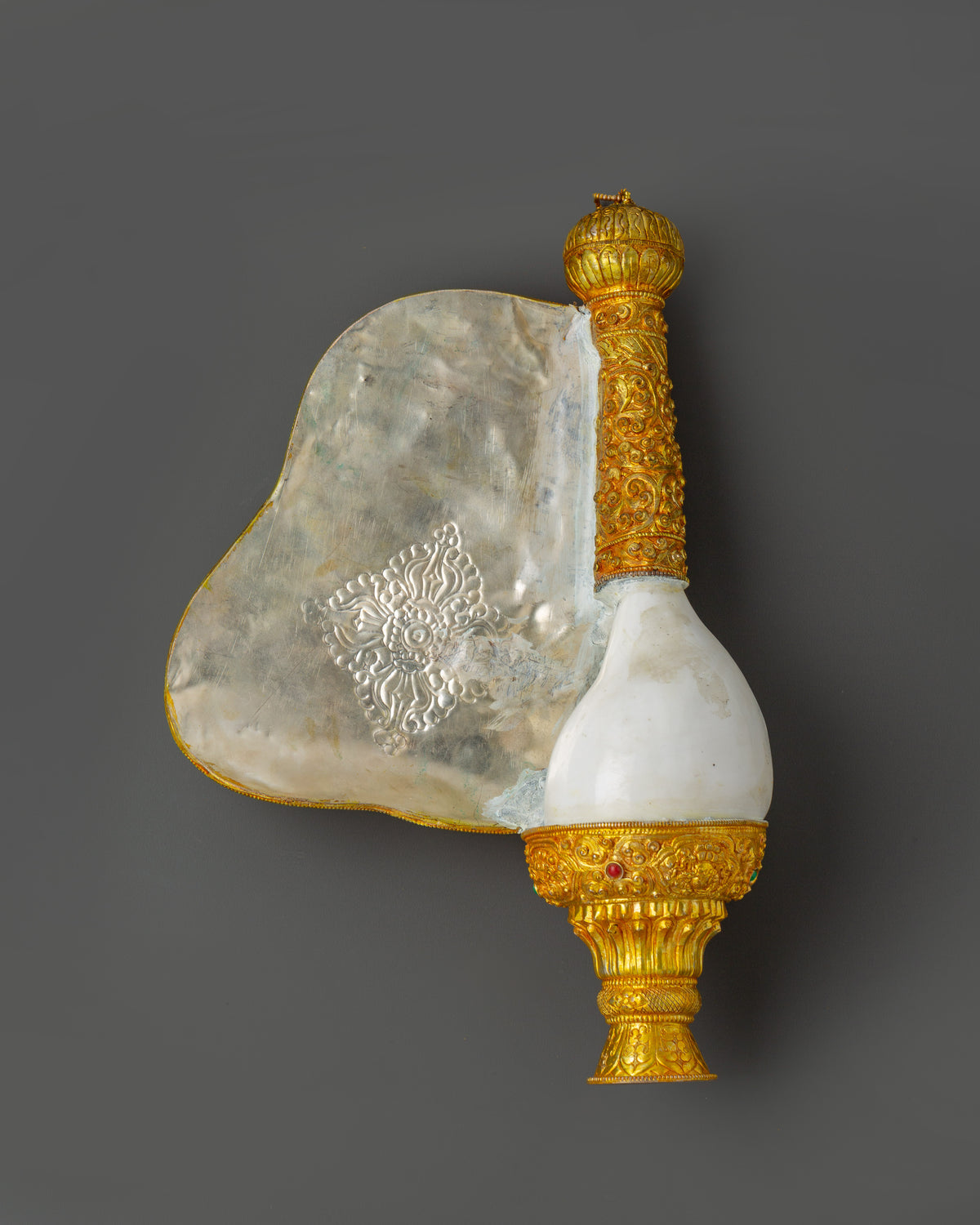 Buddhist Ceremonial Conch | Traditional Tibetan Ritual Shell