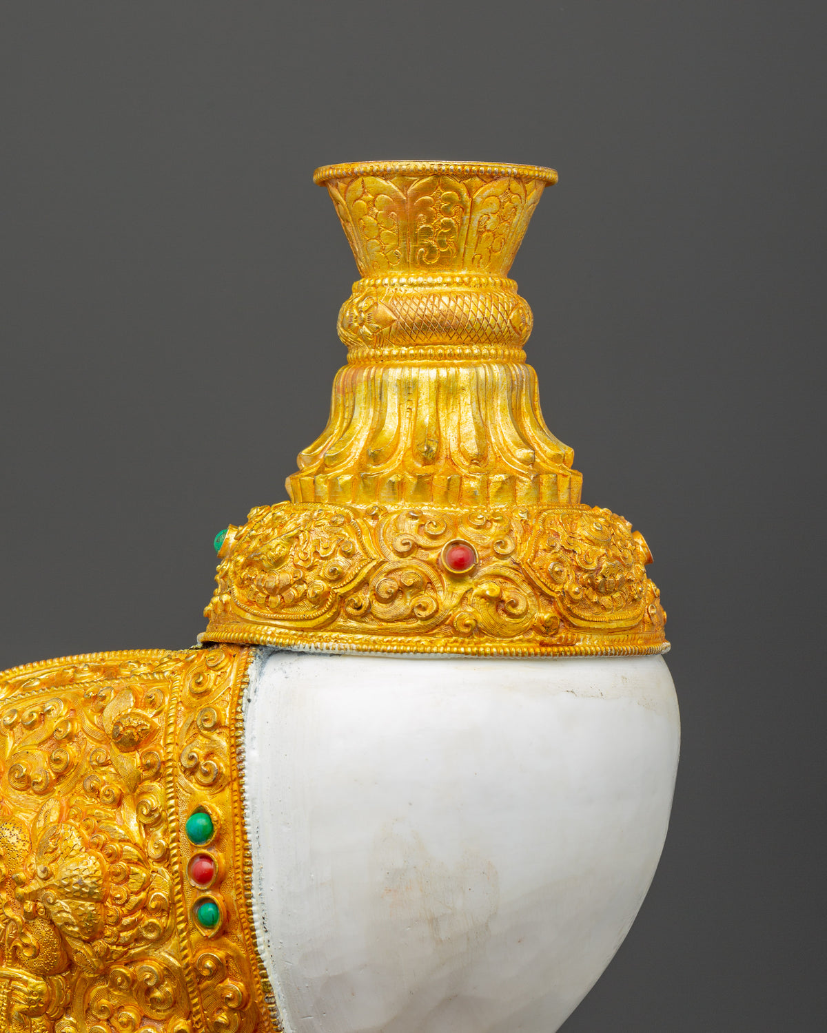 Buddhist Ceremonial Conch | Traditional Tibetan Ritual Shell