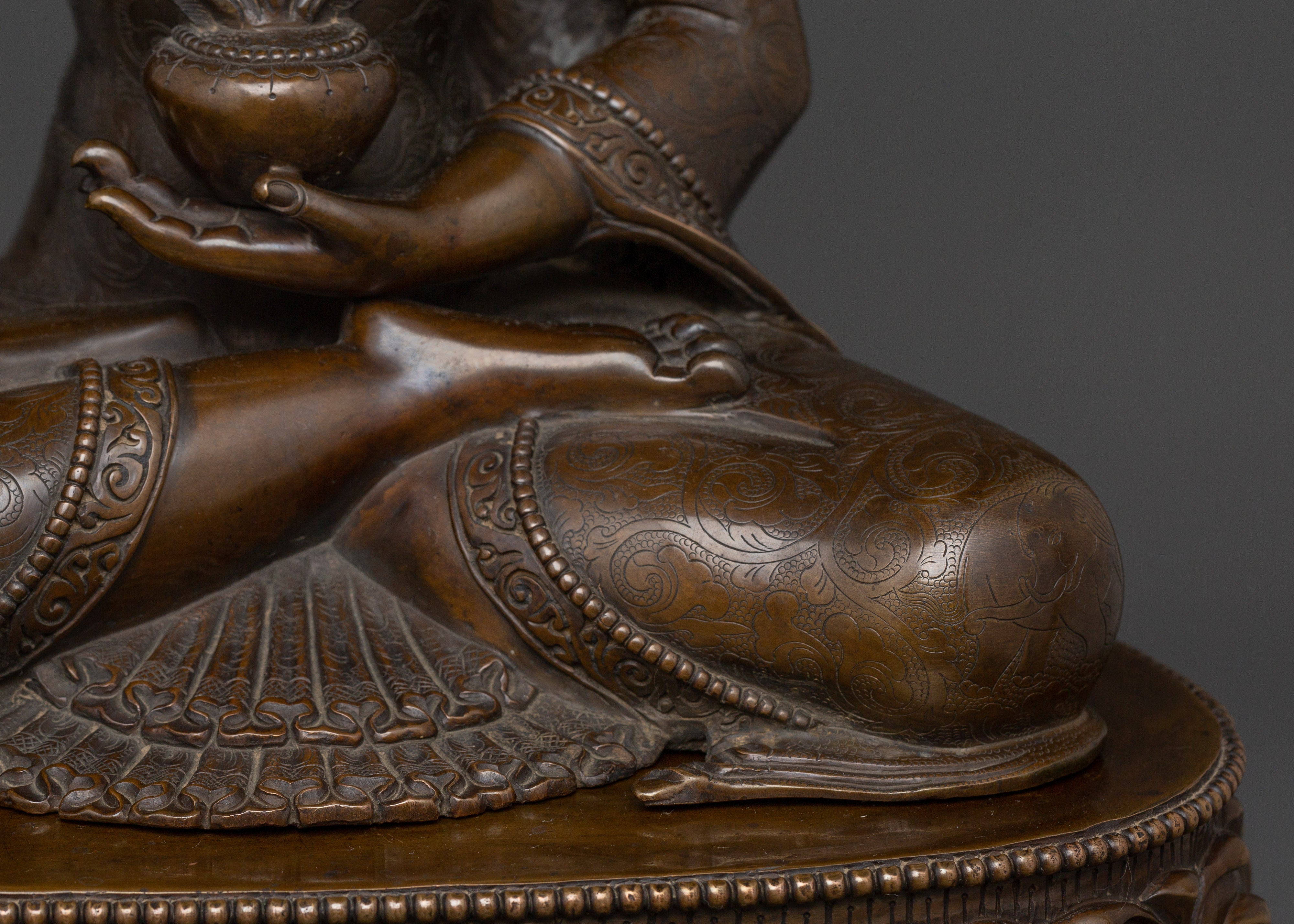 Medicine Buddha Bhaisajyaguru Statue | Handcrafted Tibetan Healing Deity