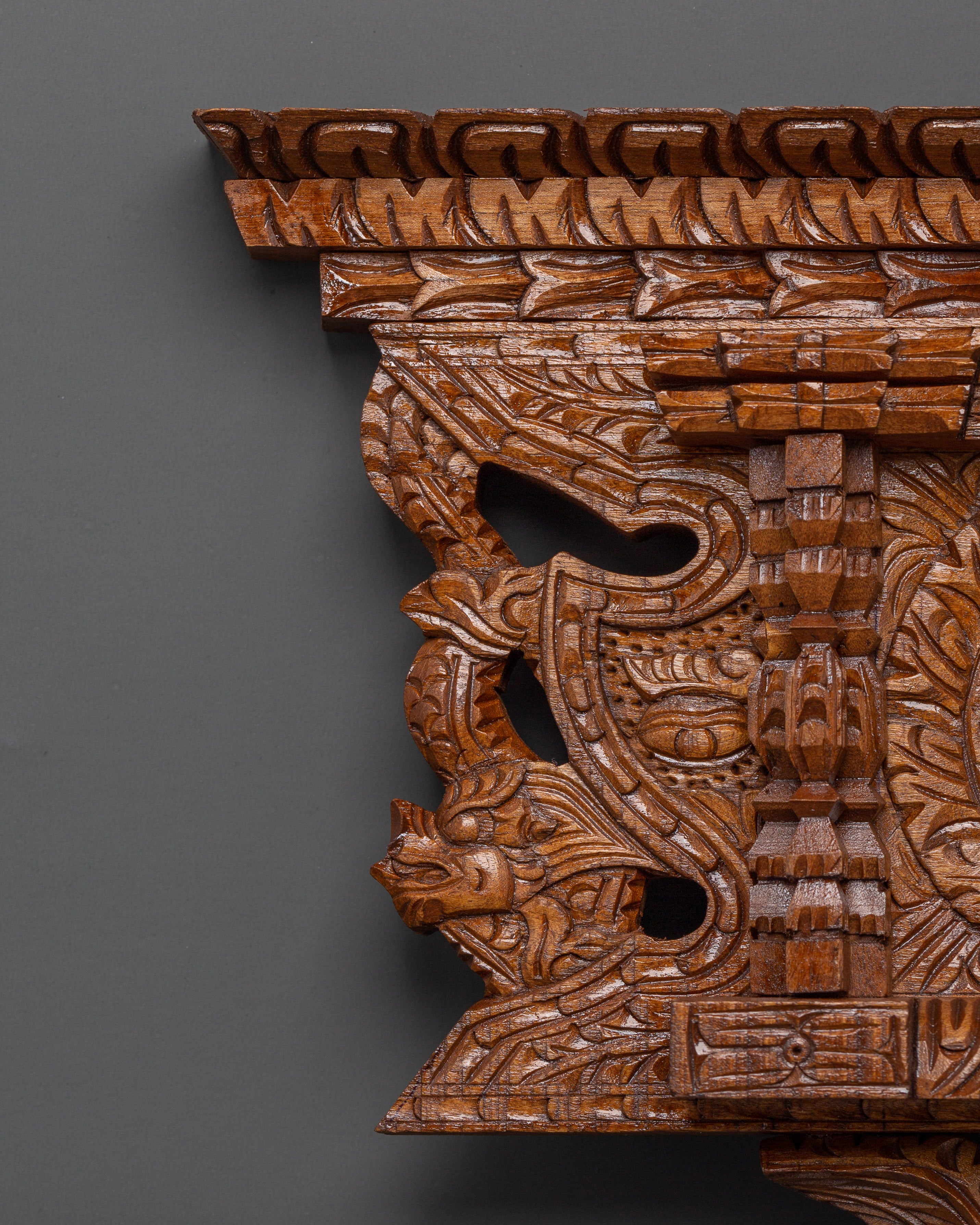 Wooden Hand Carved Newari Wall Hanging | Symbolic Newari Art