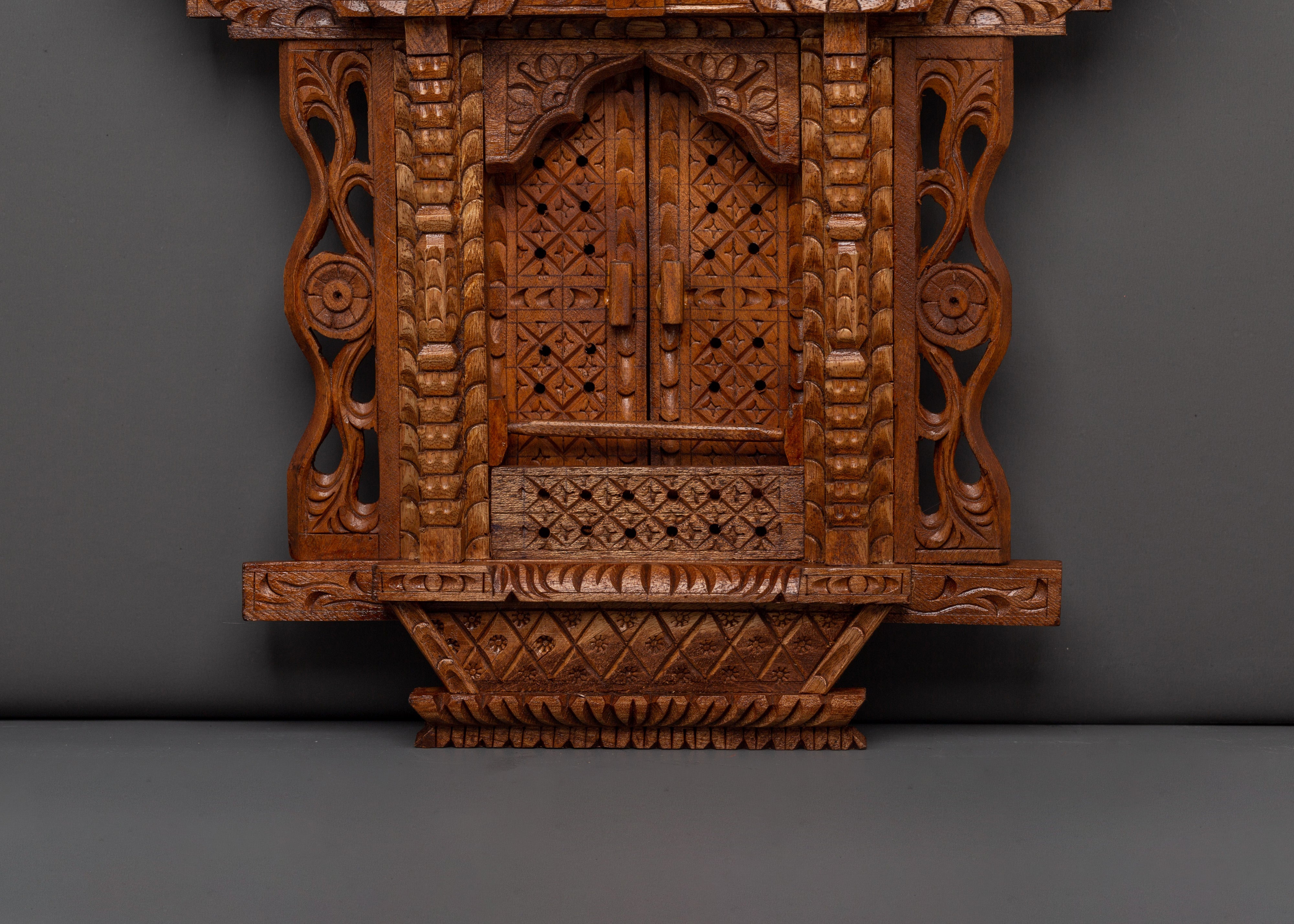 Tibetan Handcarved Wall Hanging Decor | Wooden Art for Meditation Spaces