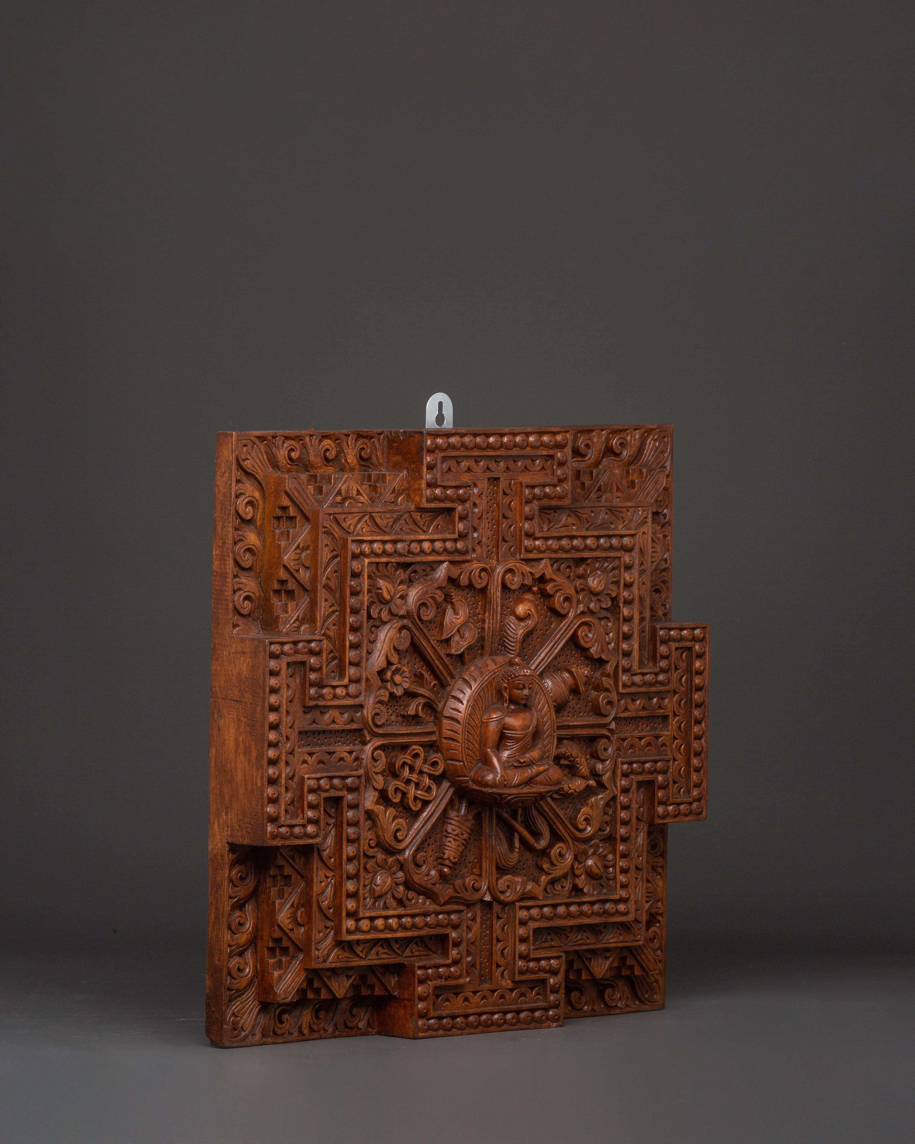 Shakyamuni Buddha Wall Hanging Decor | Hand-Carved Wooden Buddha Art