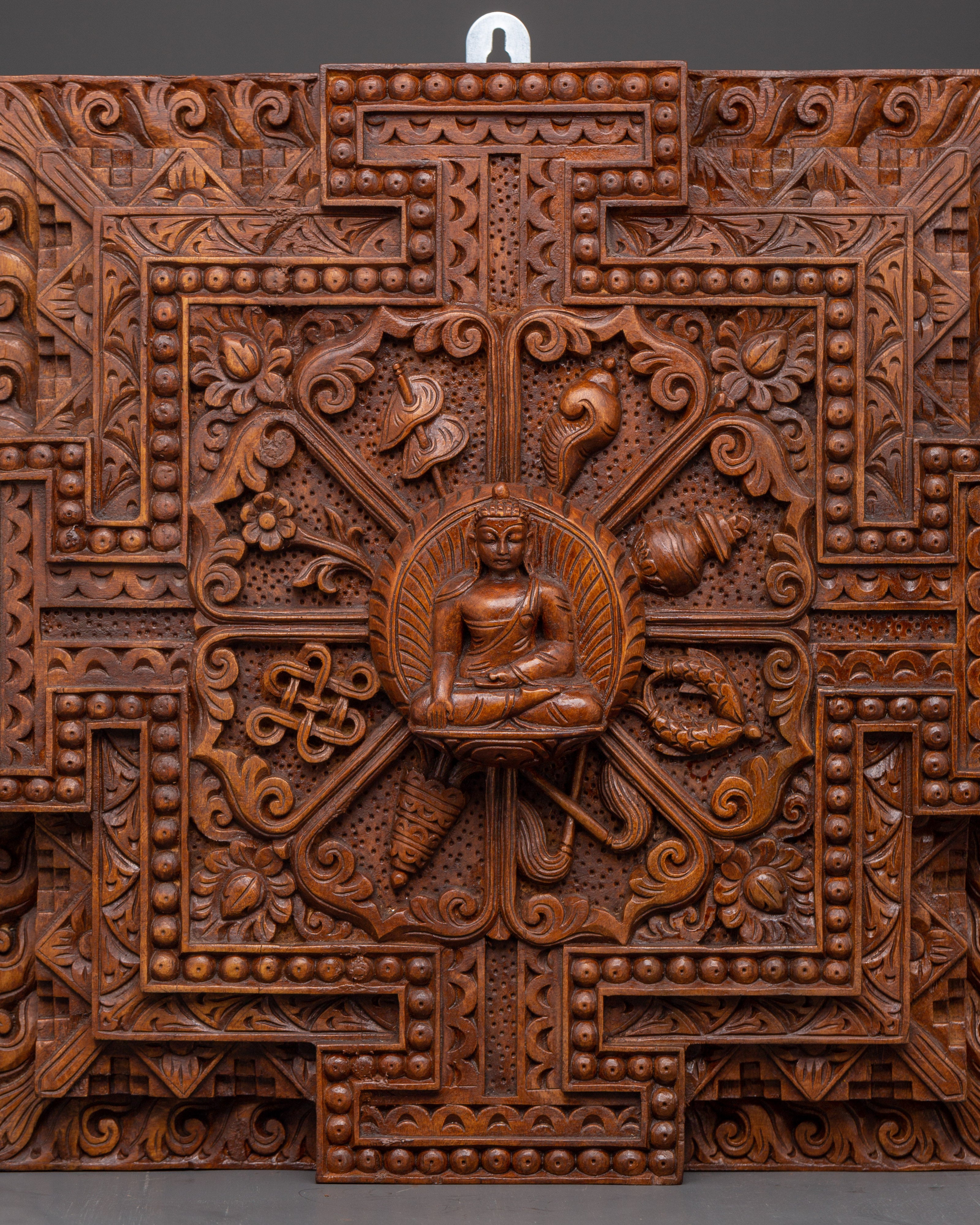 Shakyamuni Buddha Wall Hanging Decor | Hand-Carved Wooden Buddha Art
