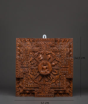 Shakyamuni Buddha Wall Hanging Decor | Hand-Carved Wooden Buddha Art