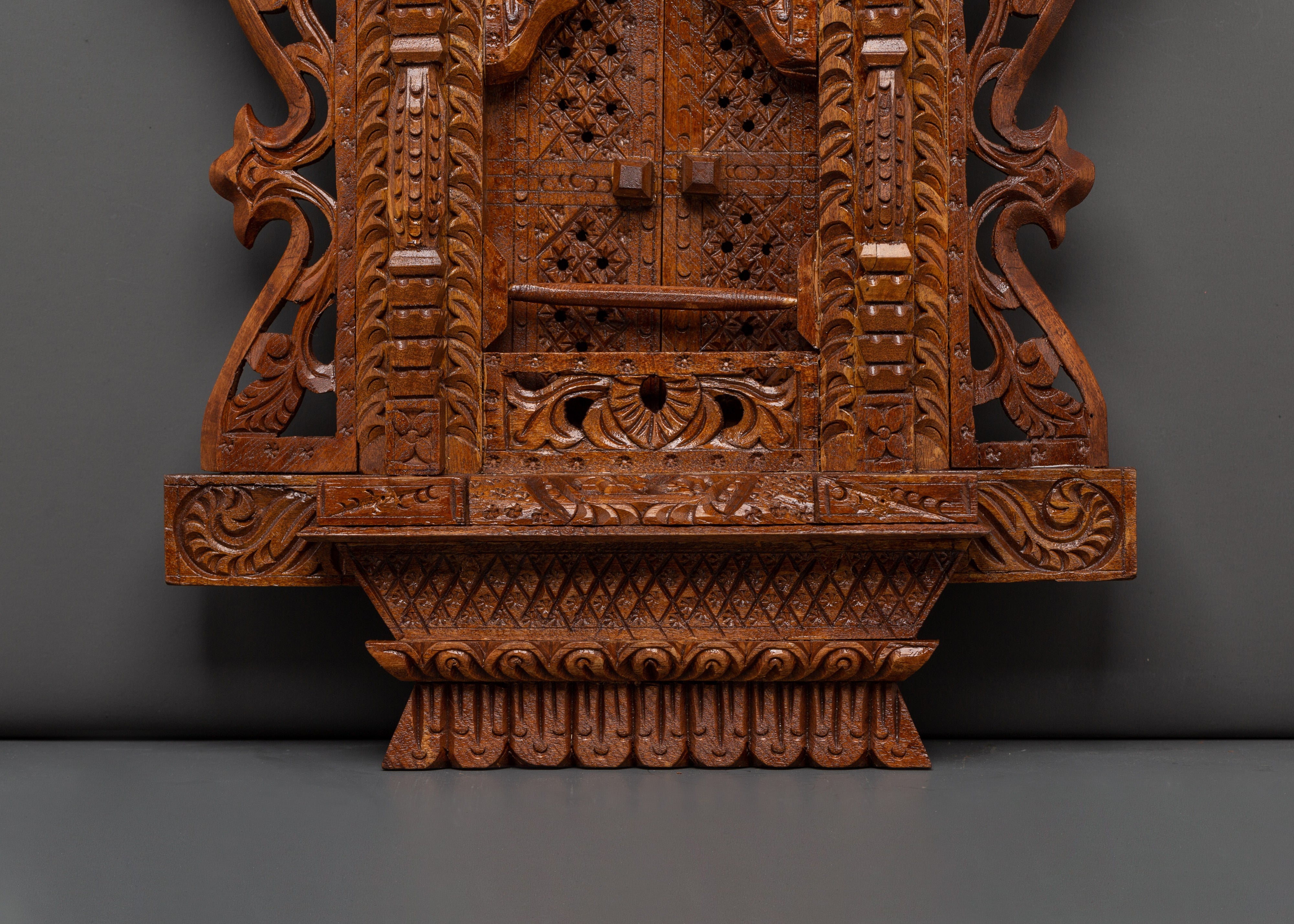 Hand Carved Wooden Wall Hanging for Decor | Spiritual Wooden Art
