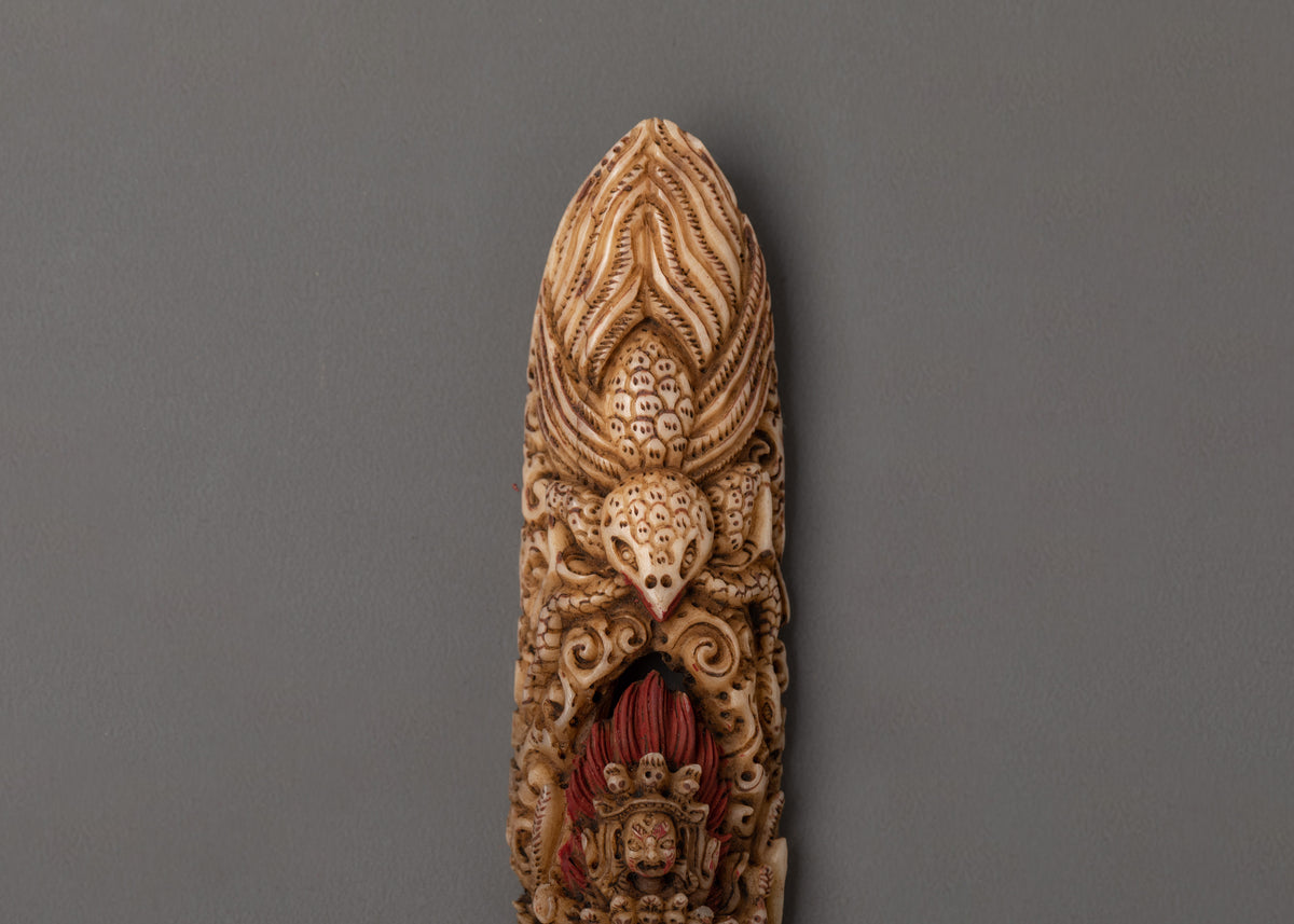 Mahakala Tibetan Bone Carving | Buddhist Protector Deity Artwork