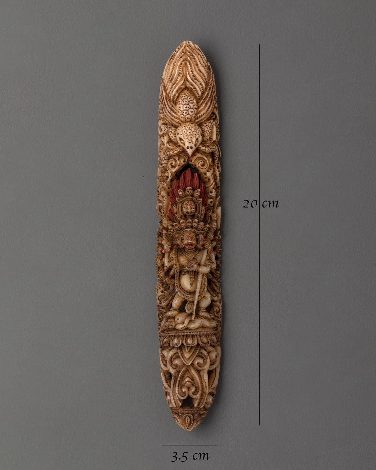 Mahakala Tibetan Bone Carving | Buddhist Protector Deity Artwork