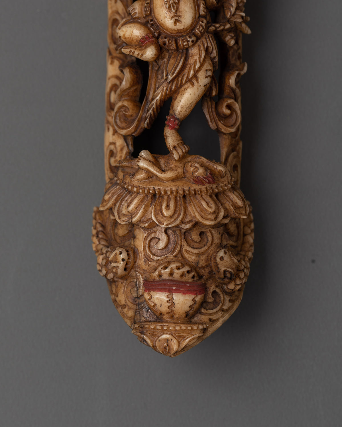 Red Tara Kurukulla Bone Carving | Tibetan Buddhist Dakini Artwork